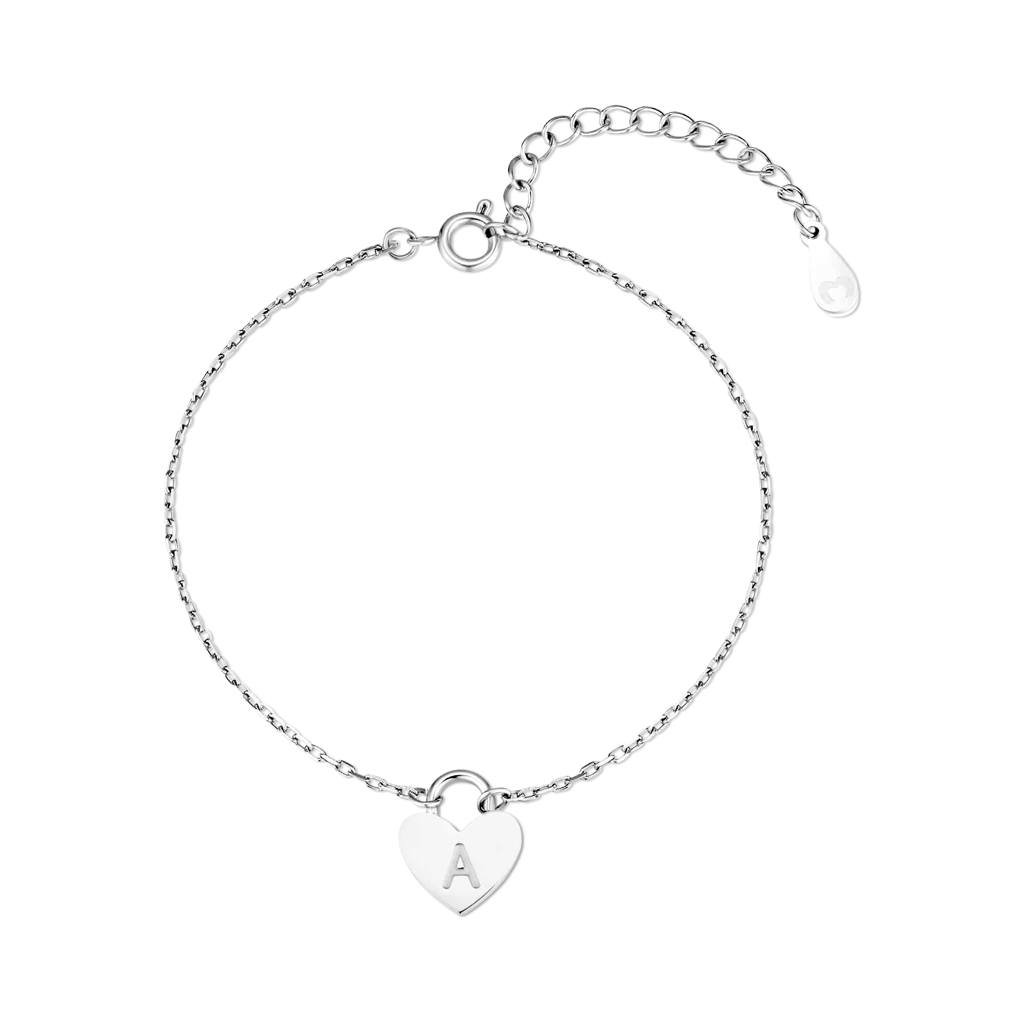 Initial Heart Bracelet
