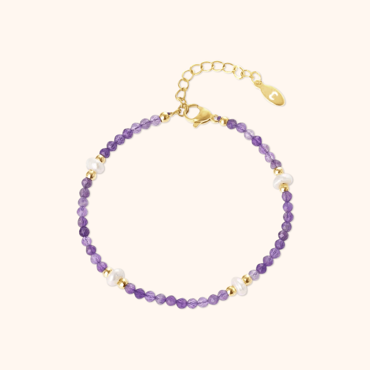 Amethyst Pearl Bracelet - SophiaJewels