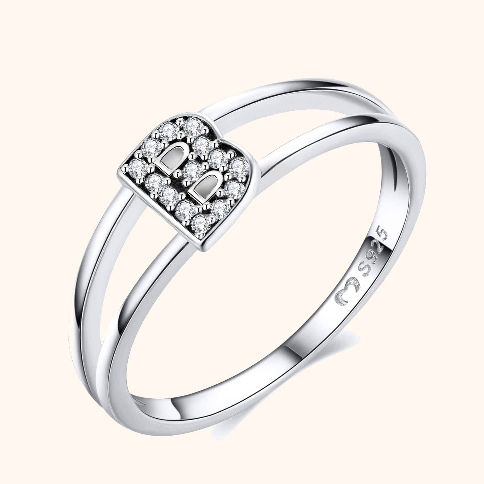 Silver Initials Ring