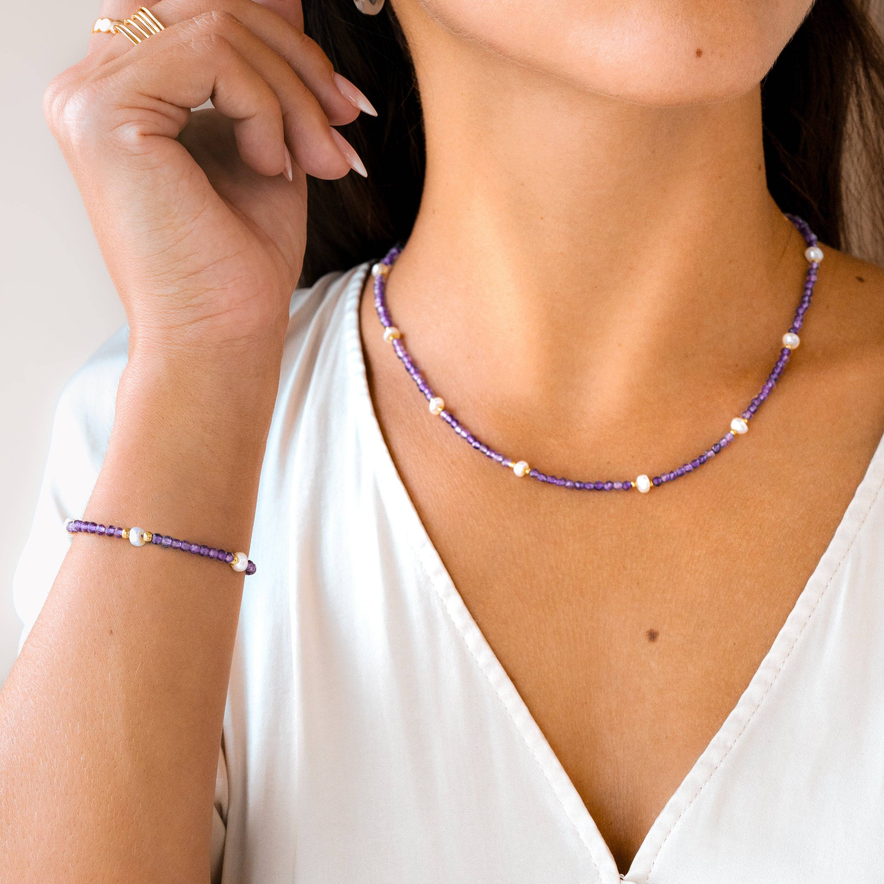 "Amethyst Pearl" Bracelet - SophiaJewels