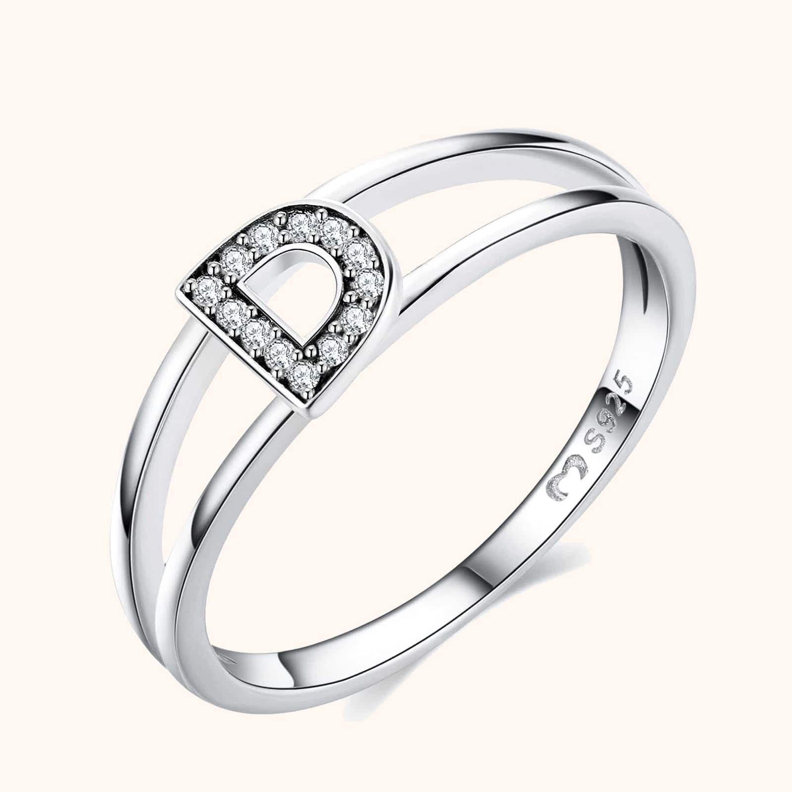 Silver Initials Ring
