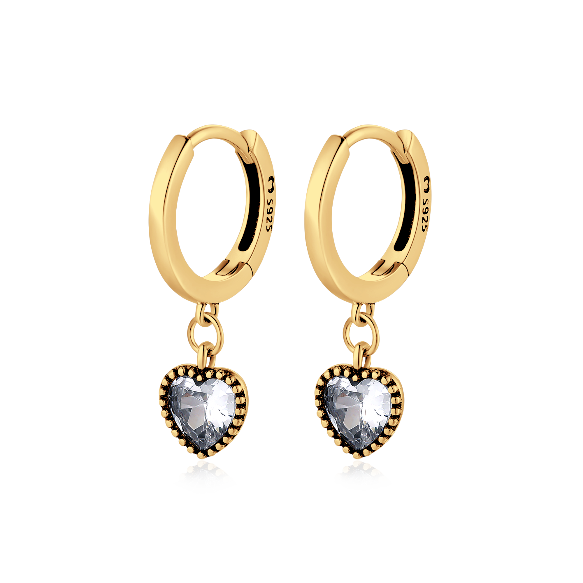 Crystal Heart Earrings - SophiaJewels