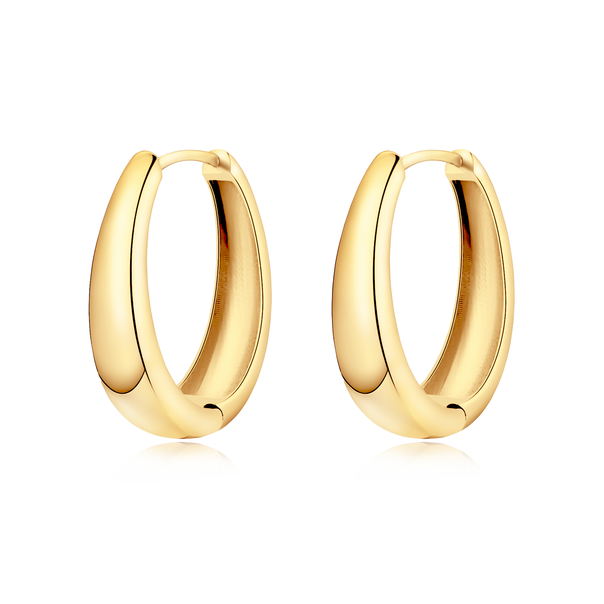 Oval Hoop Ring Earrings