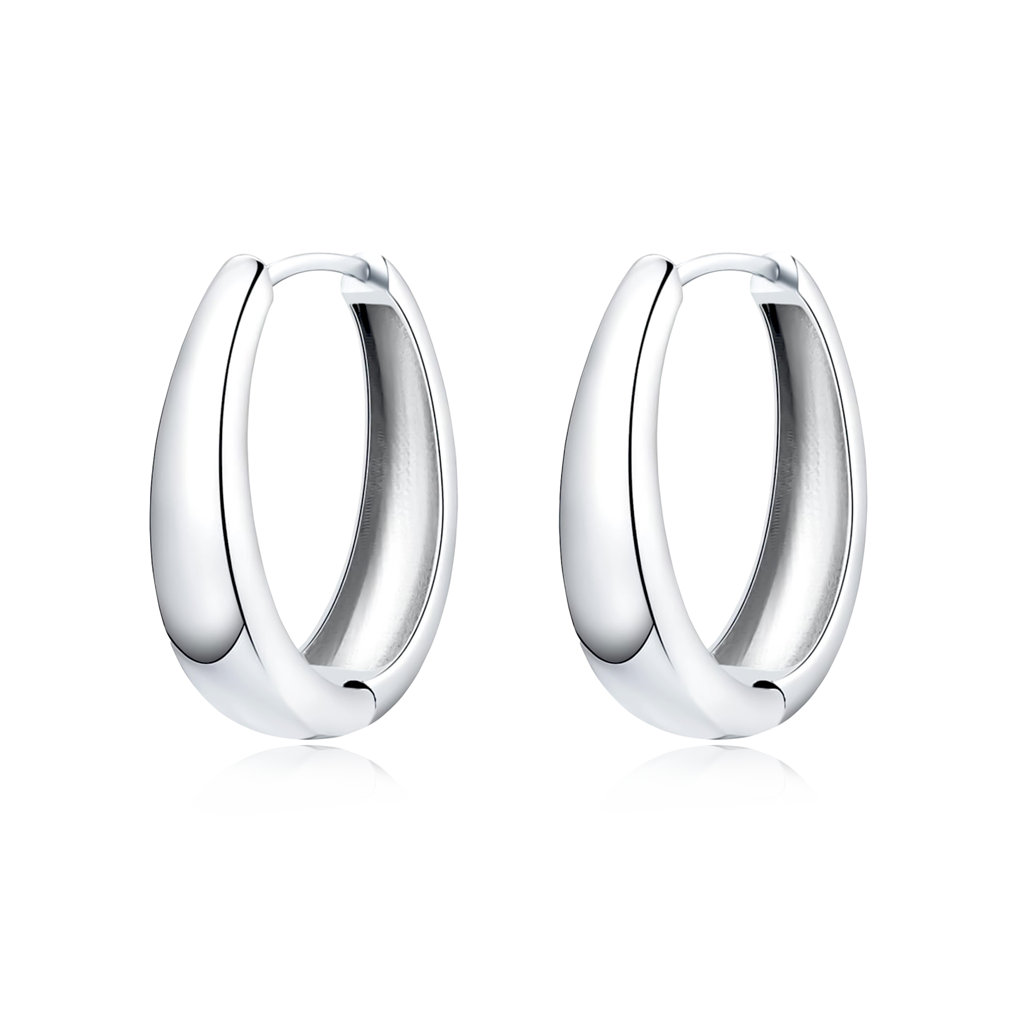Oval Hoop Ring Earrings