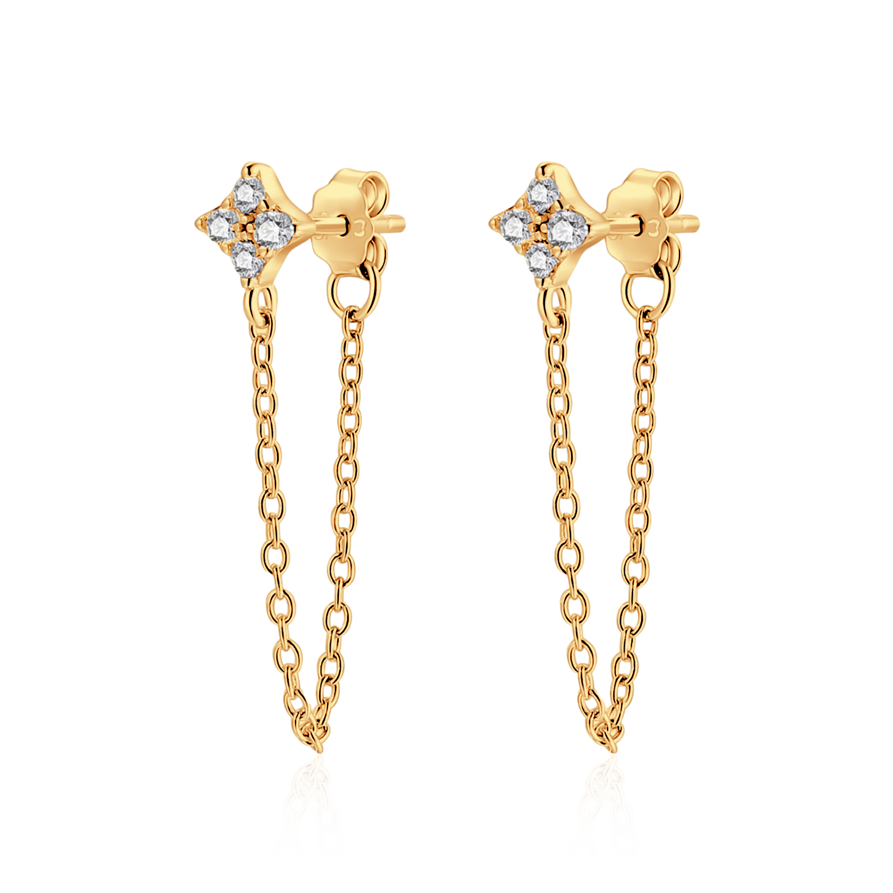 Gemstone Chain Earrings - SophiaJewels