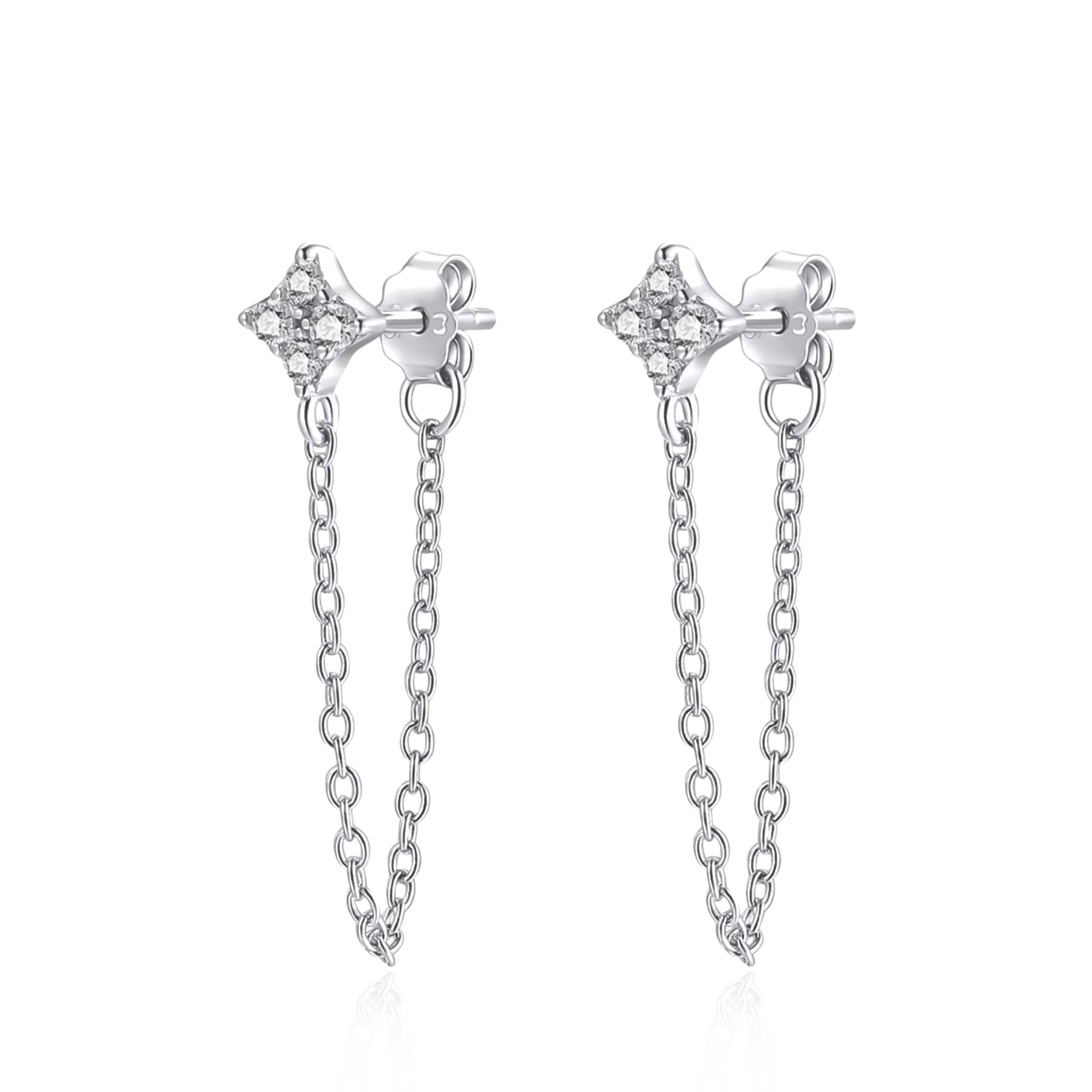Gemstone Chain Earrings - SophiaJewels