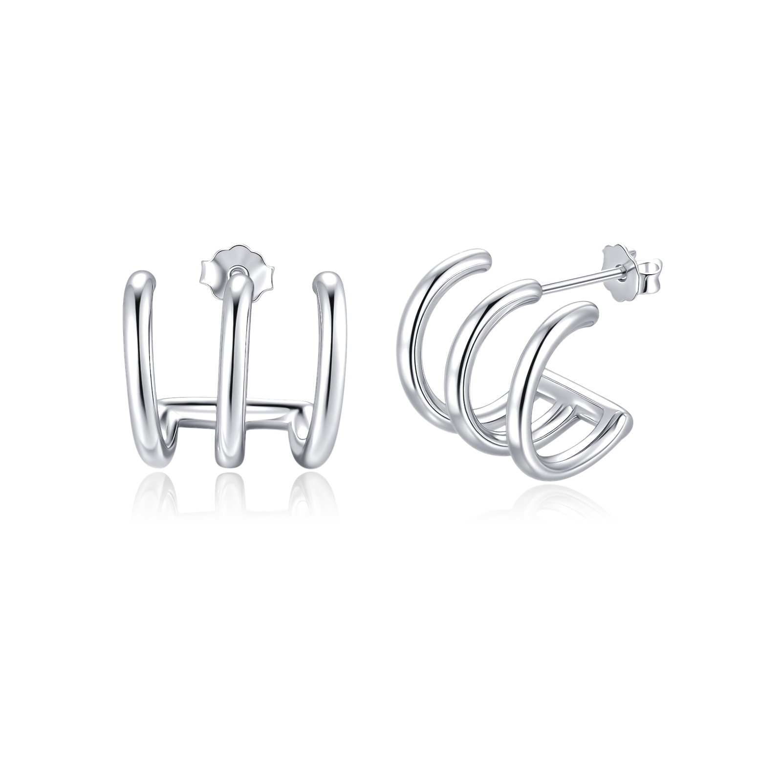Half Ring Trident Earrings