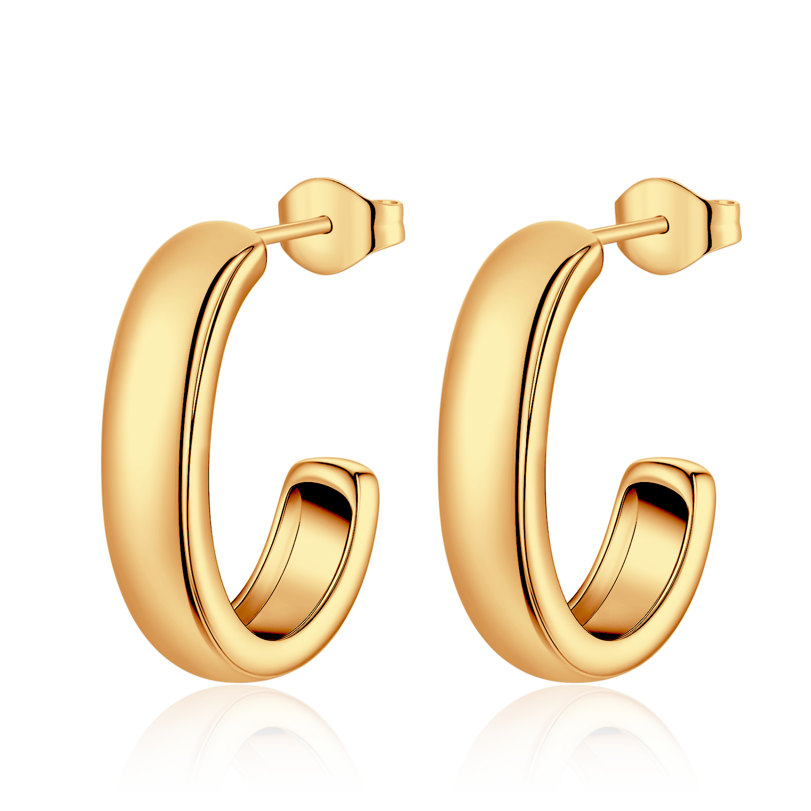 Half Ring J Hoop Earrings - SophiaJewels