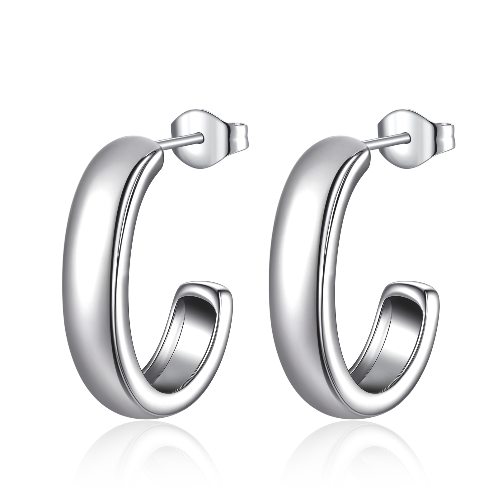 Half Ring J Hoop Earrings - SophiaJewels