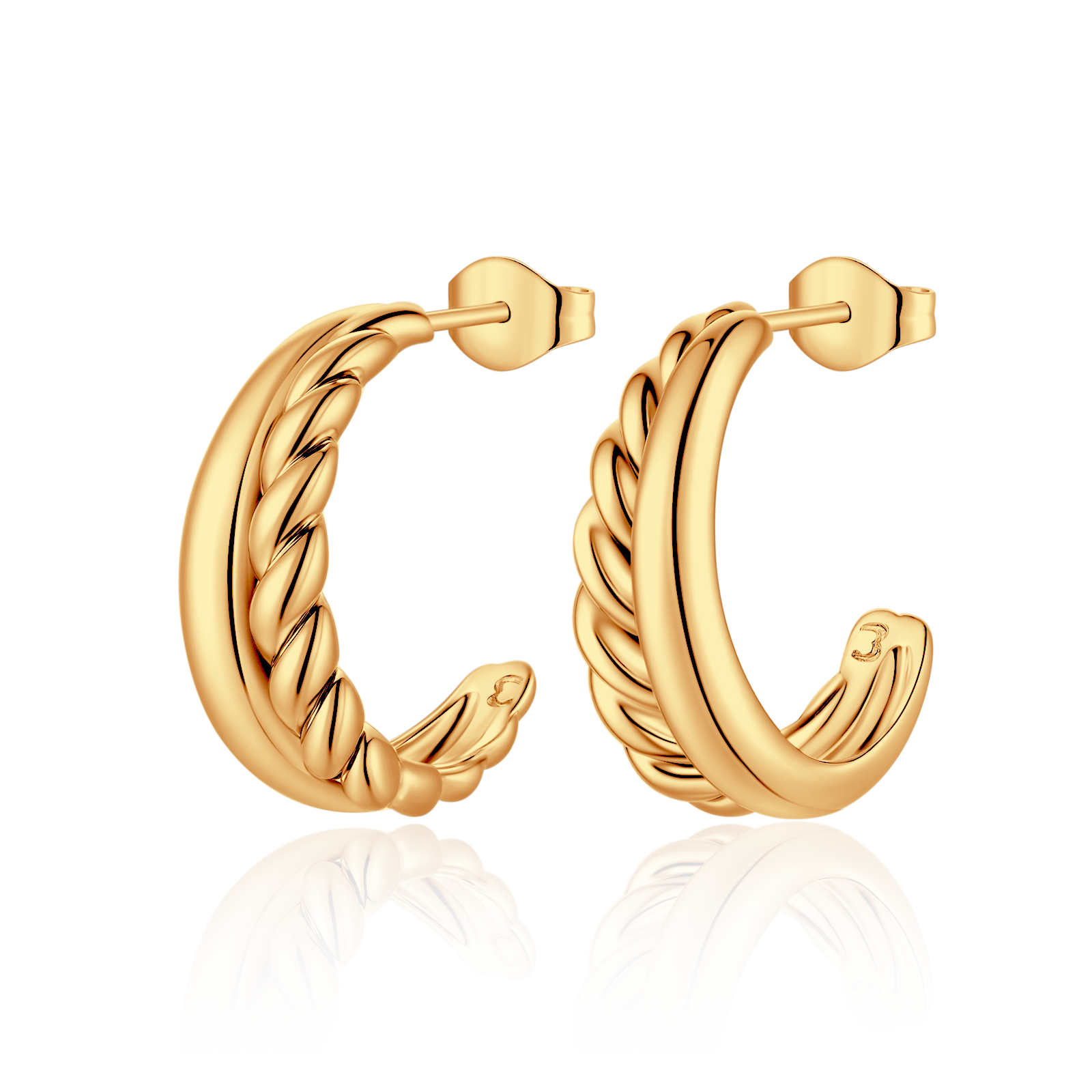 Half Ring Textures Earrings - SophiaJewels