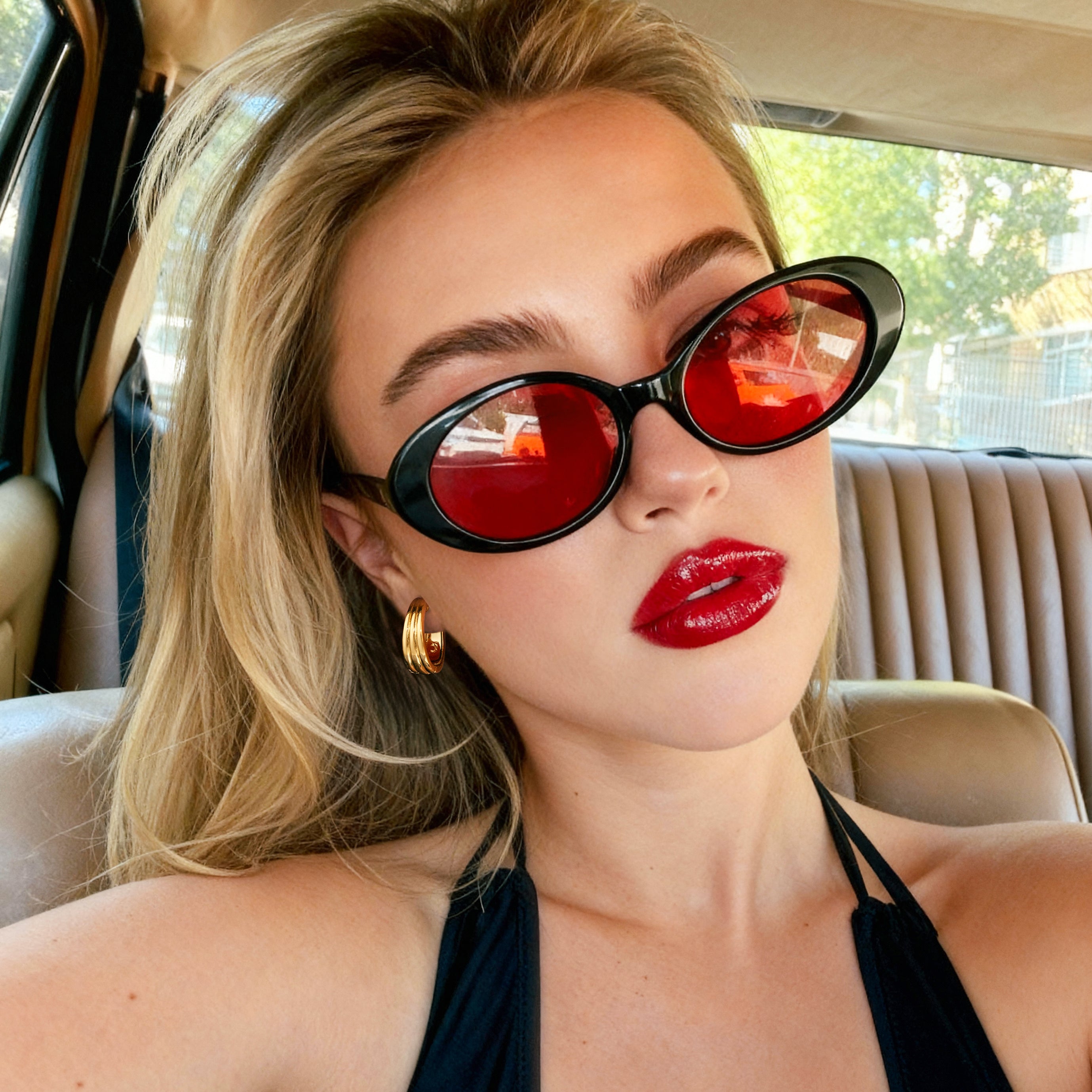 Ribbed Hoop Earrings - SophiaJewels