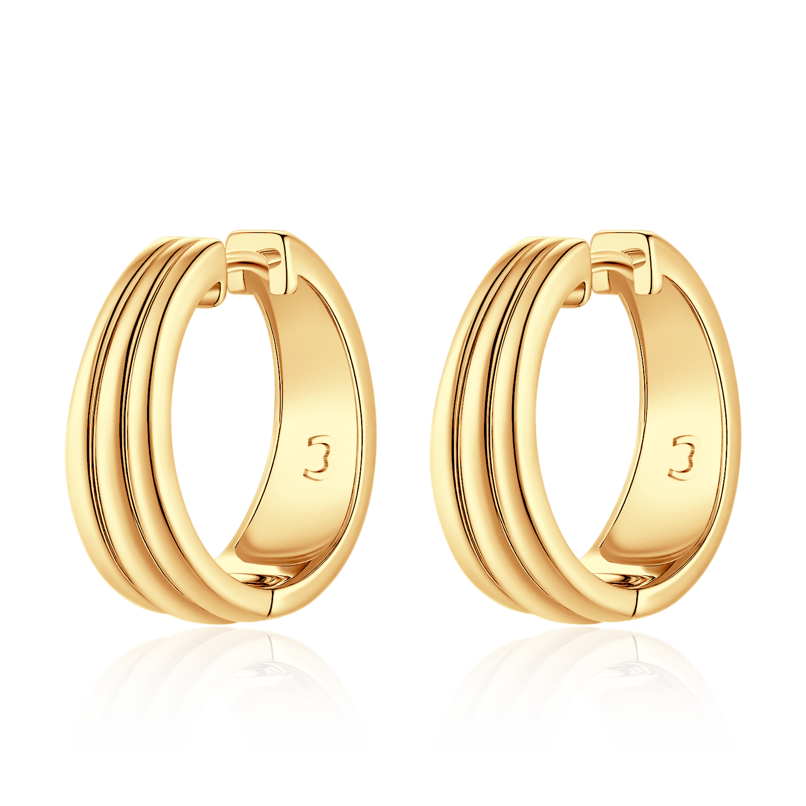 Ribbed Hoop Earrings - SophiaJewels