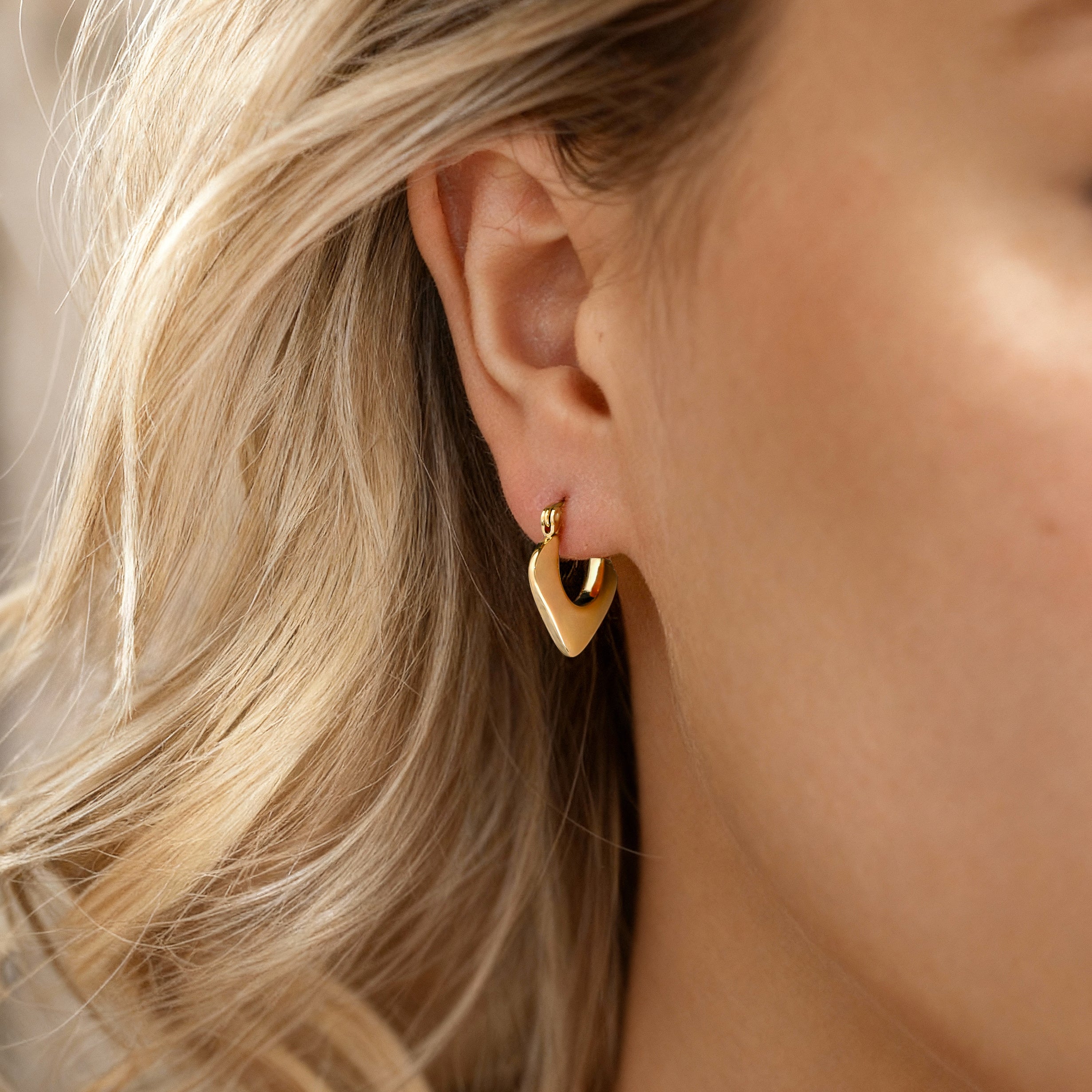 Triangular Hoop Earrings - SophiaJewels