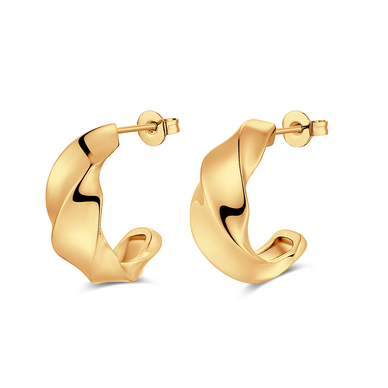 Half Ring Undulation Earrings