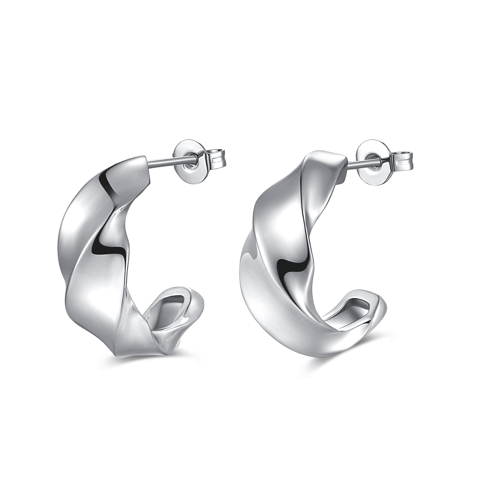Half Ring Undulation Earrings
