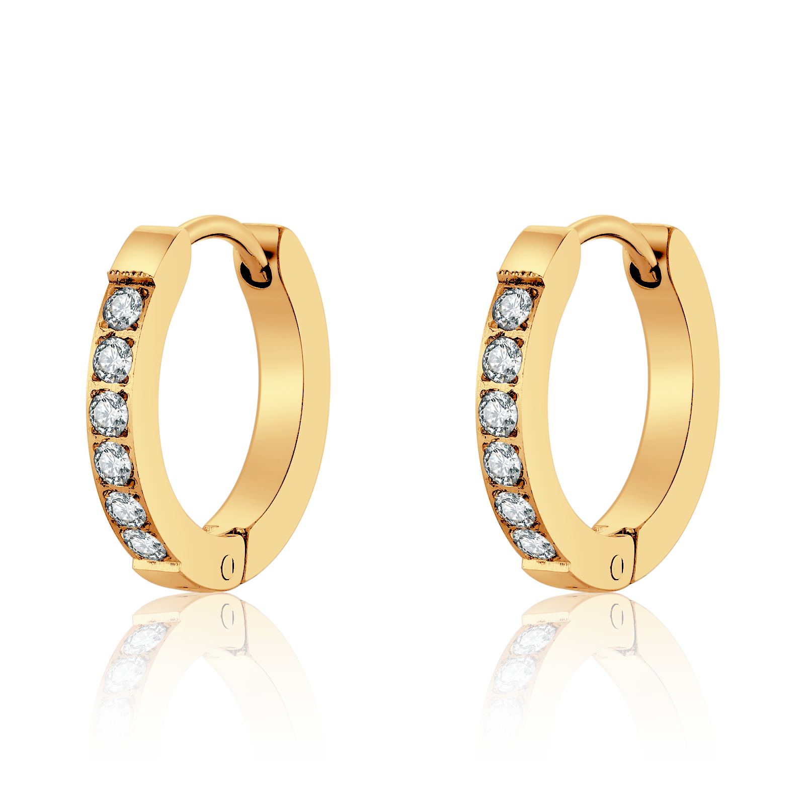 White Zirconia Hoop Earrings