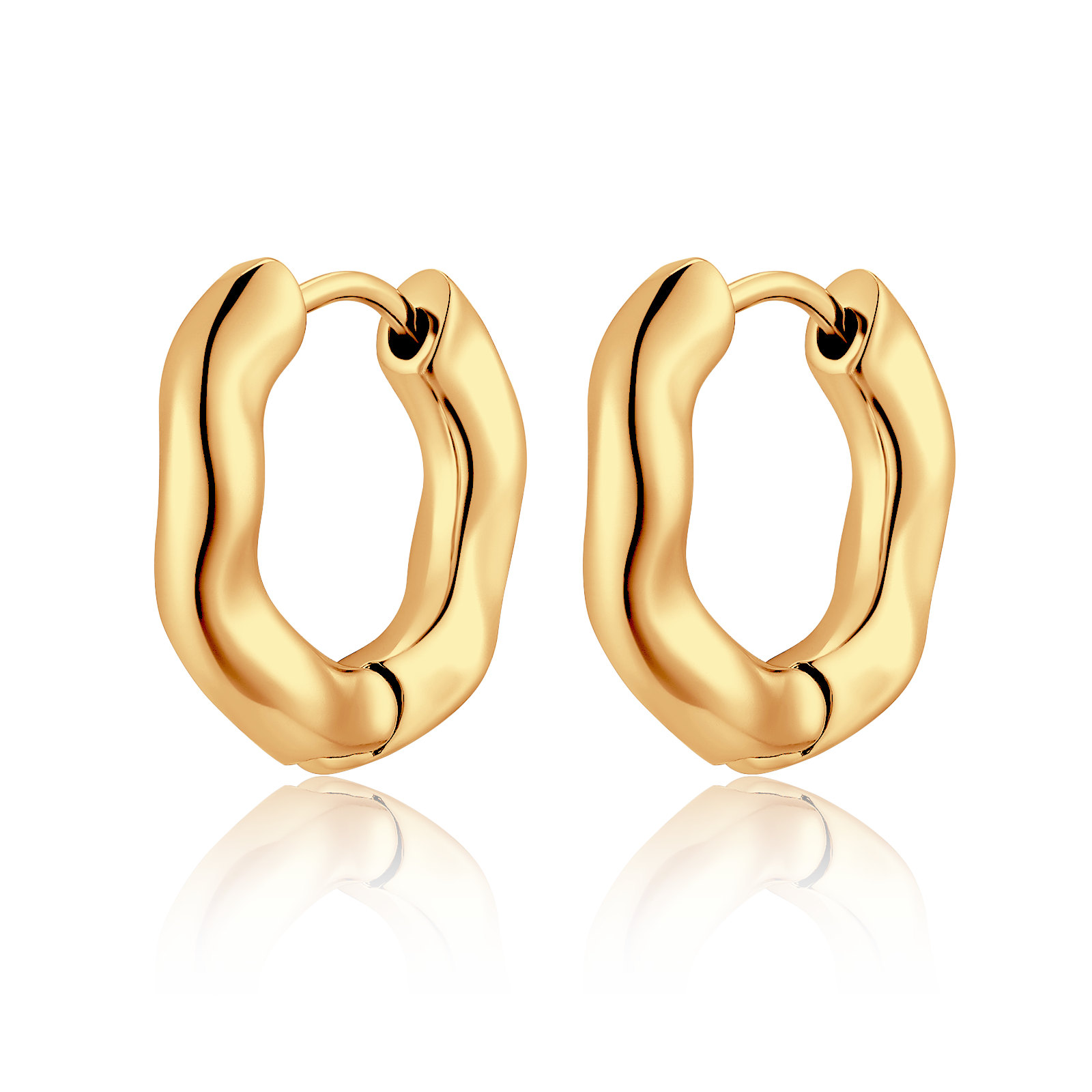 Subtle Waves Hoop Earrings