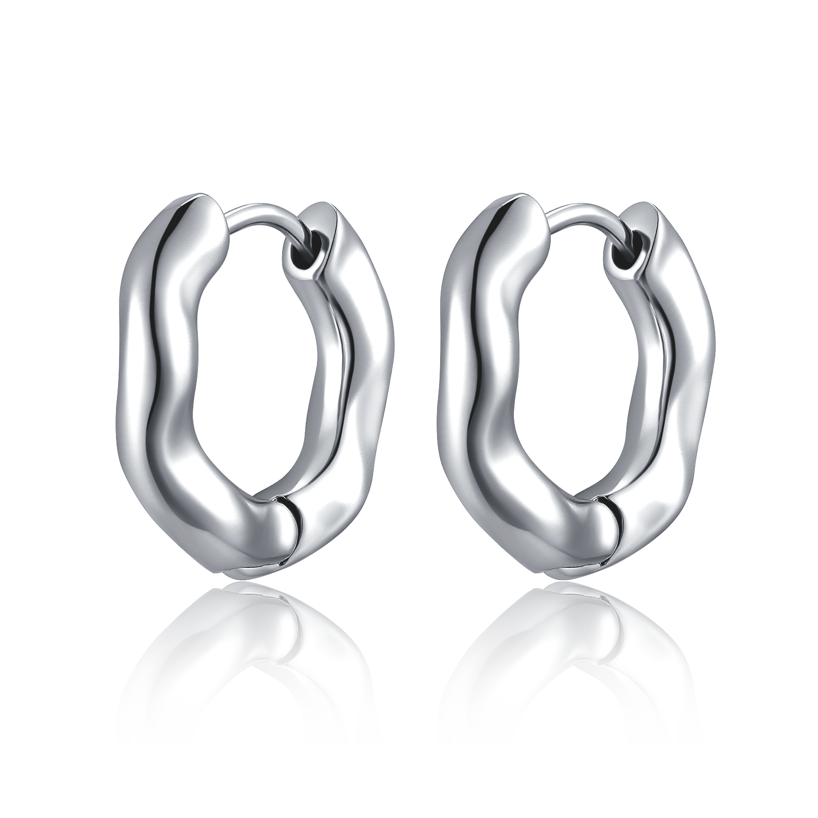 Subtle Waves Hoop Earrings