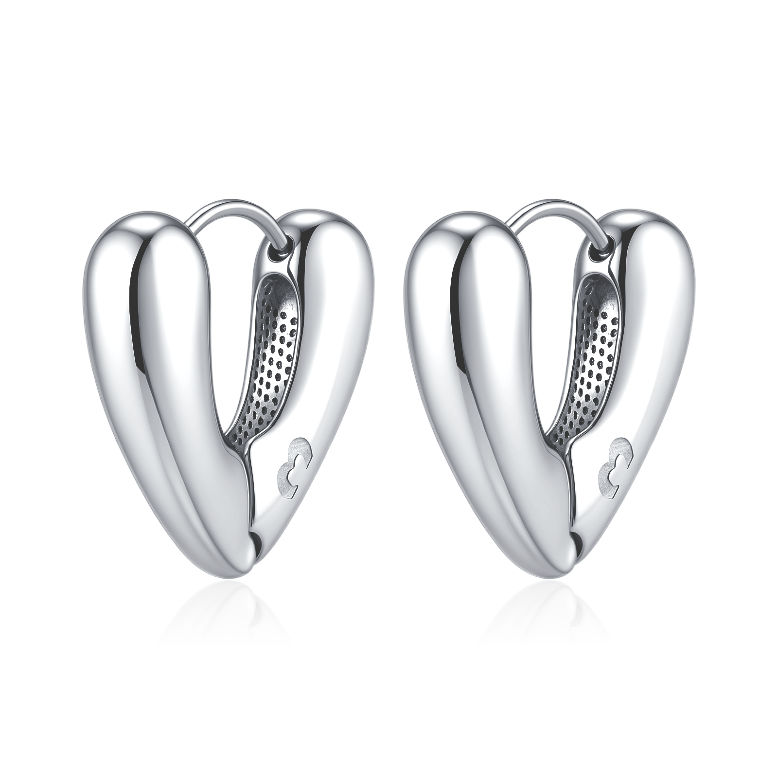 Curved Heart Earrings