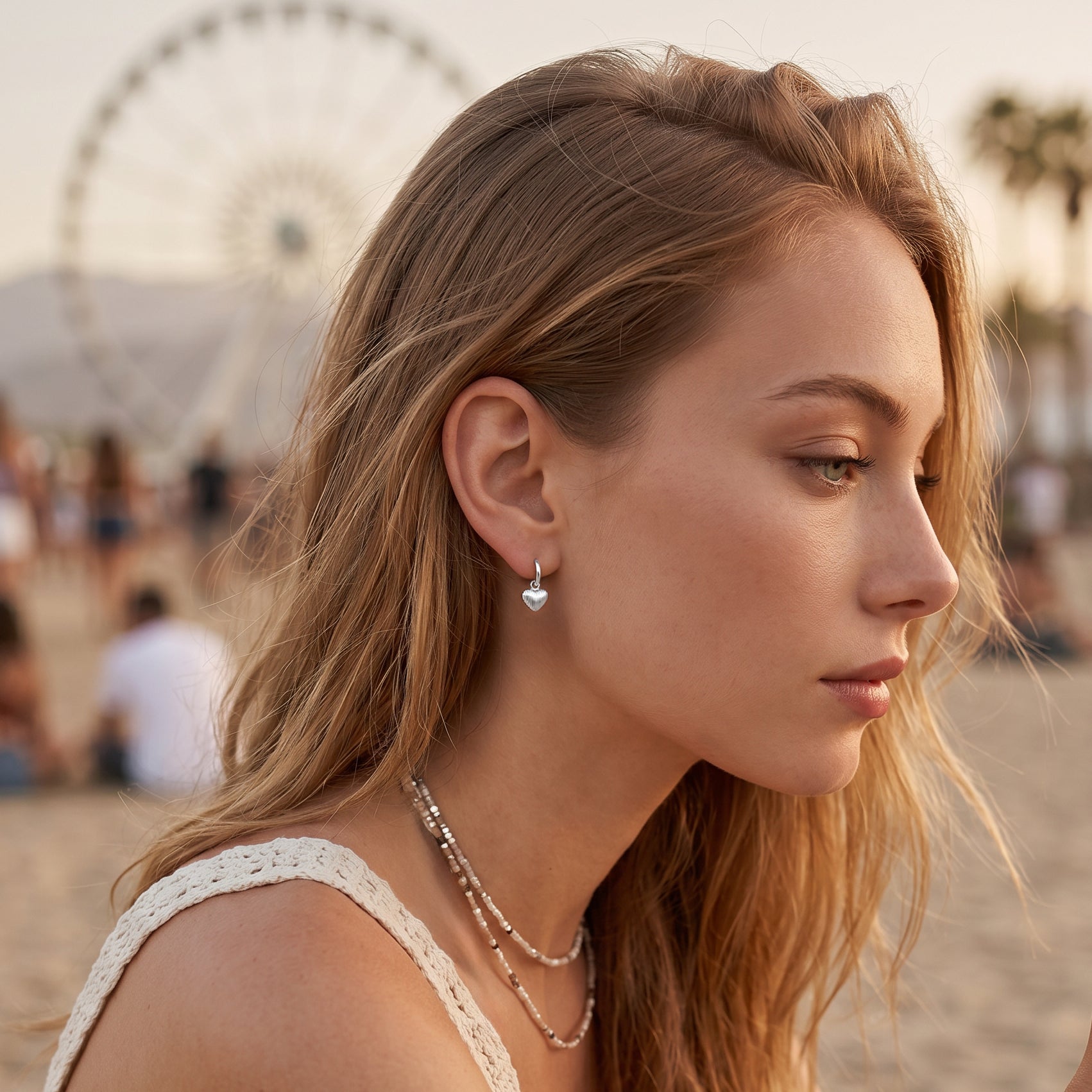 Volumetric Heart Hoop Earrings