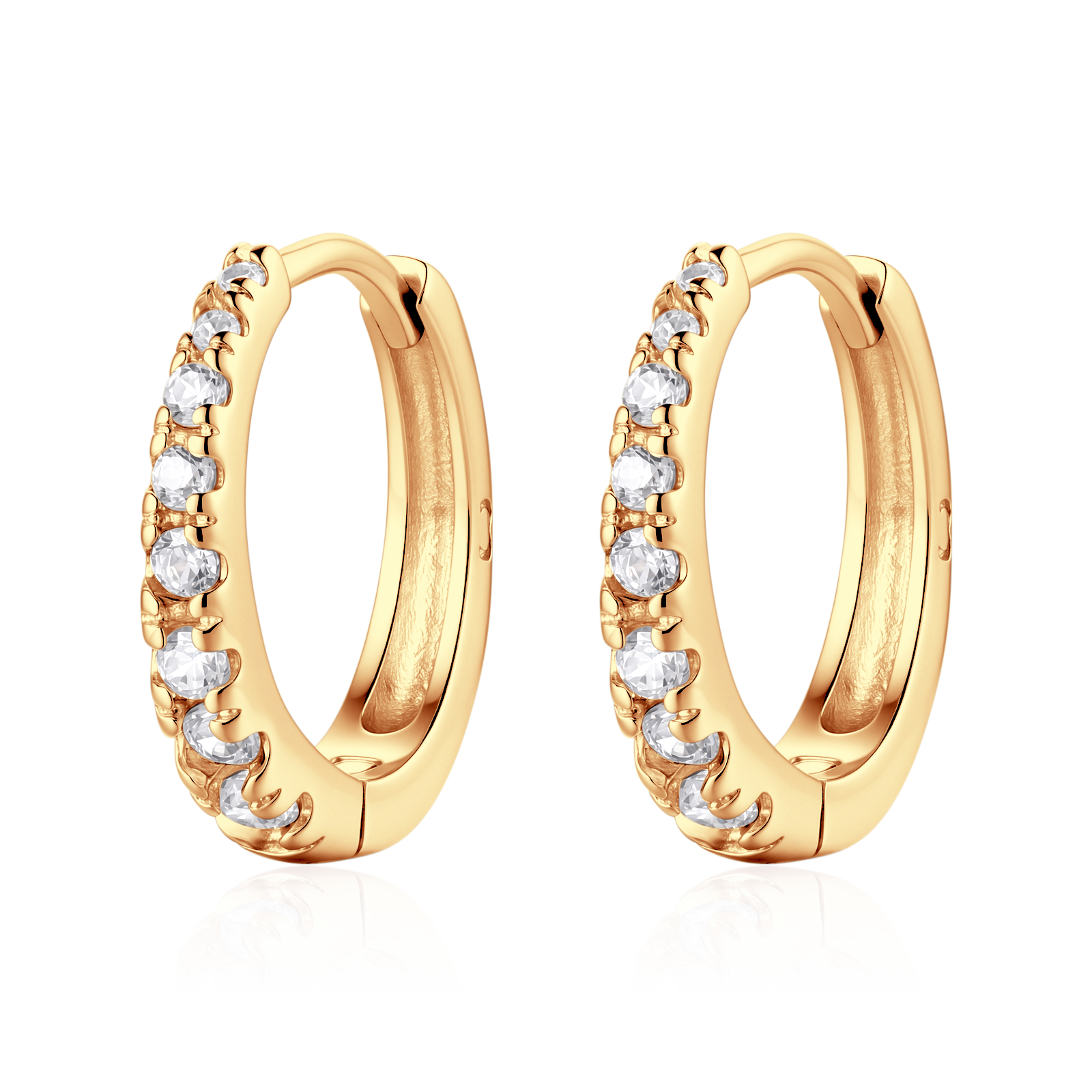 White Sparkle Hoop Earrings