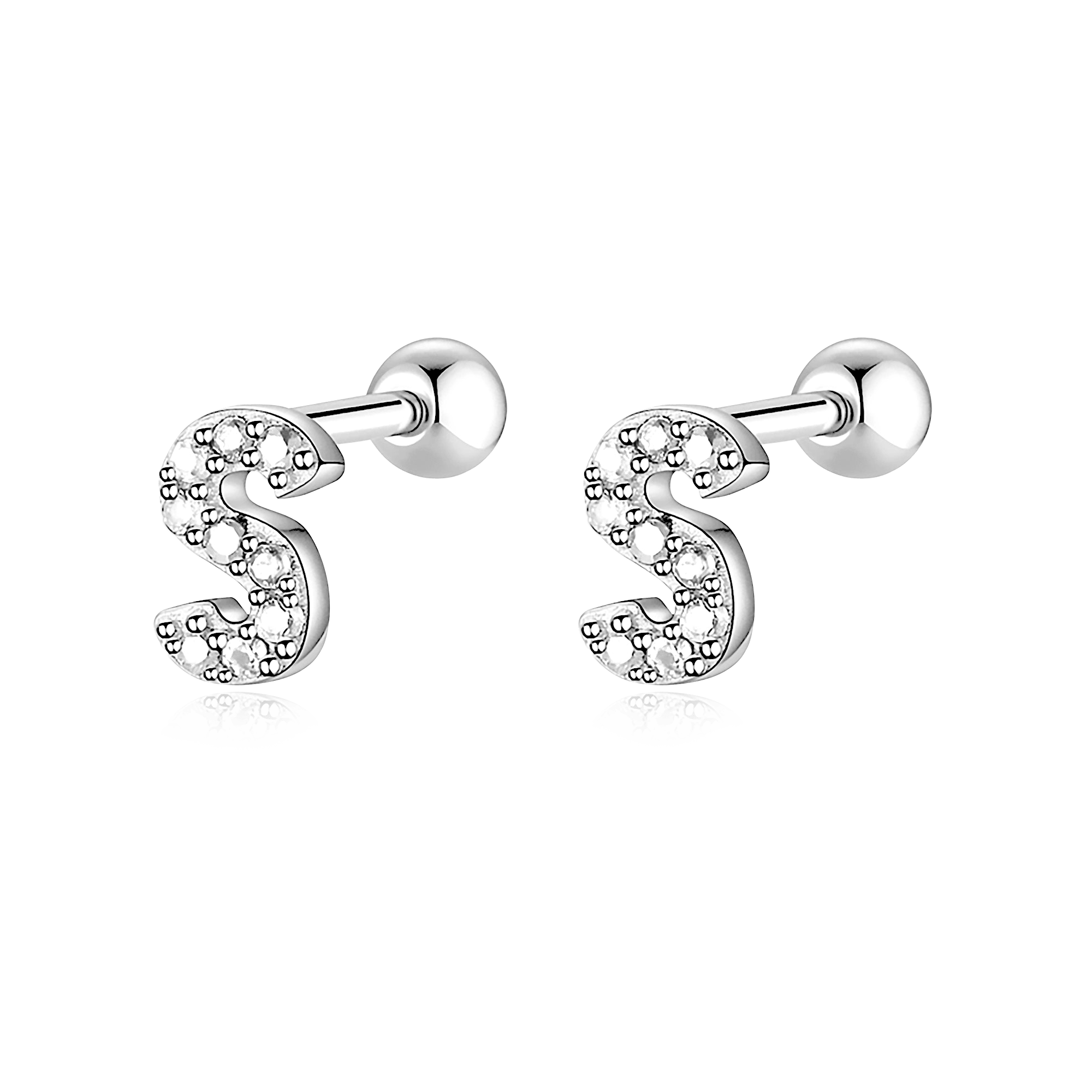 White Letters Earring - SophiaJewels