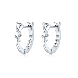 Rose Bush Hoop Earrings