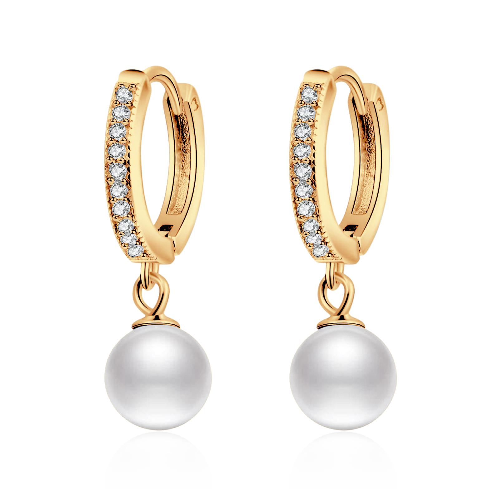 Shining Pearl Hoop Earrings