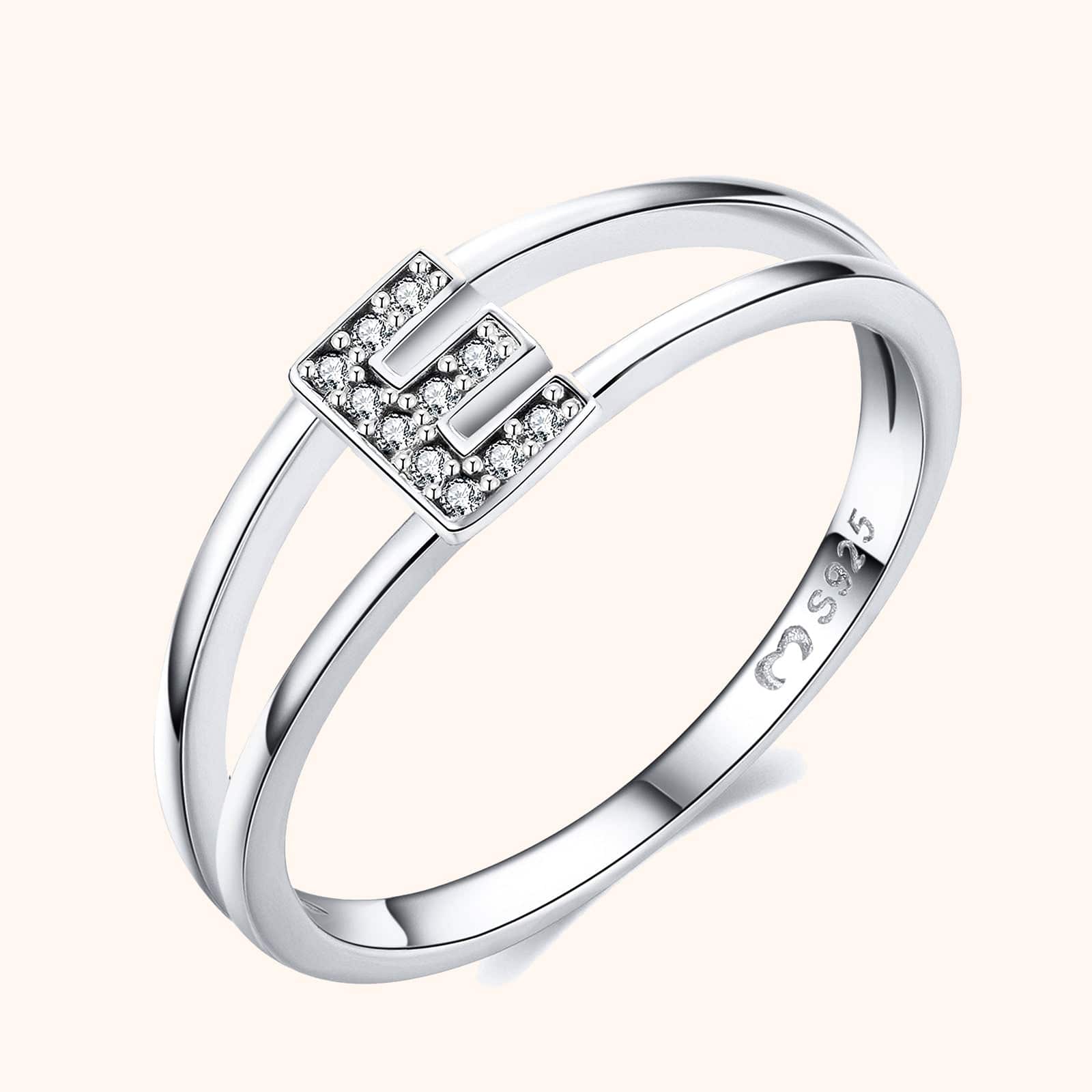 Silver Initials Ring