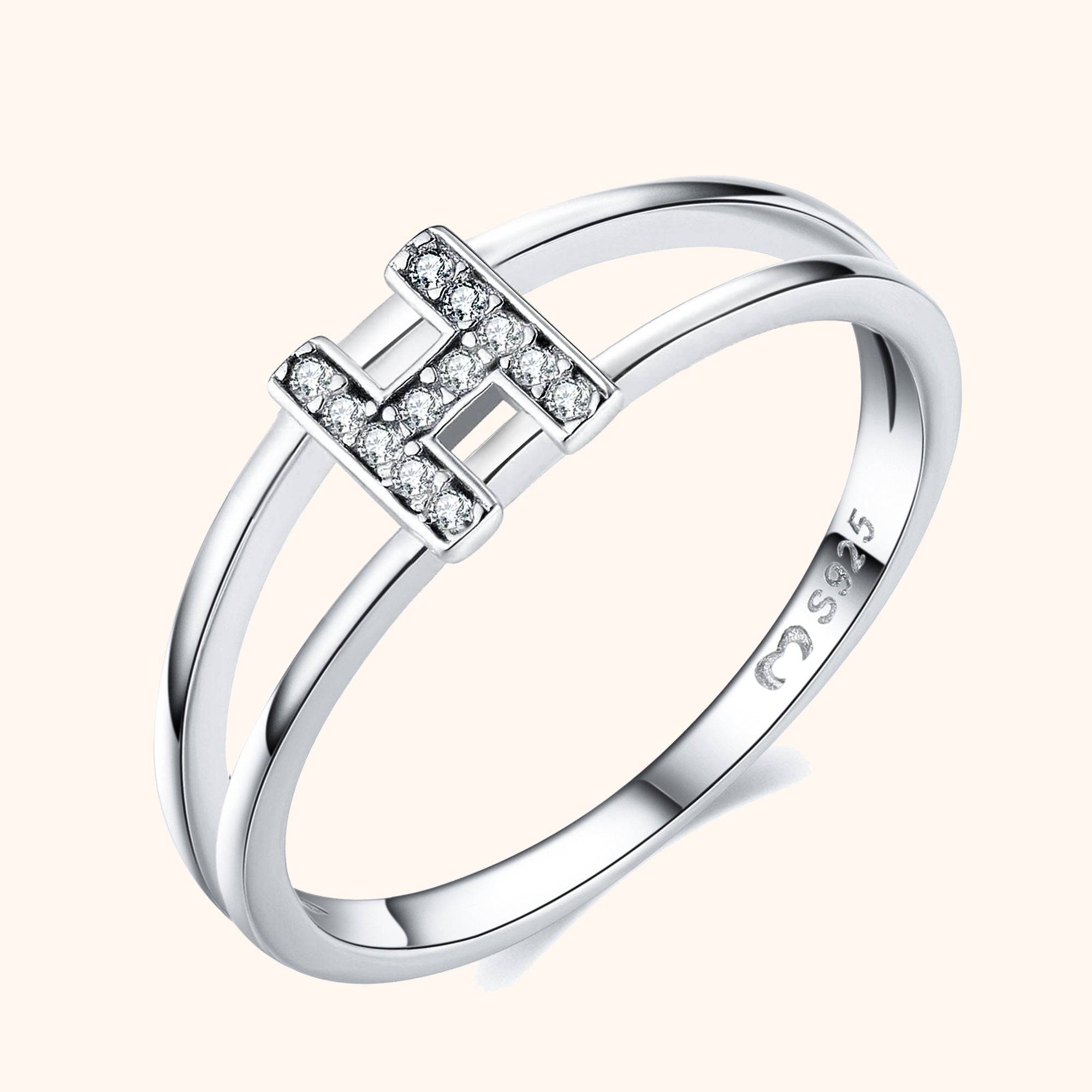 Silver Initials Ring