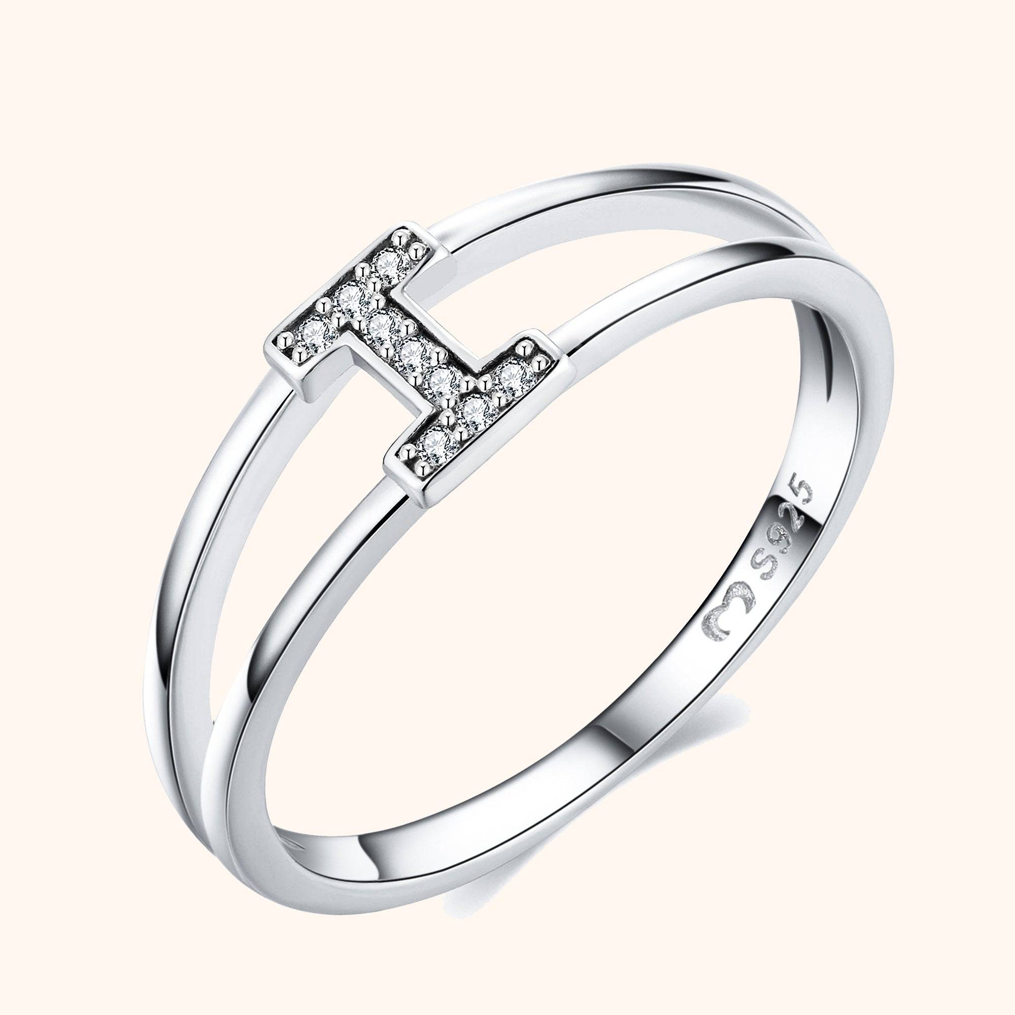 Silver Initials Ring