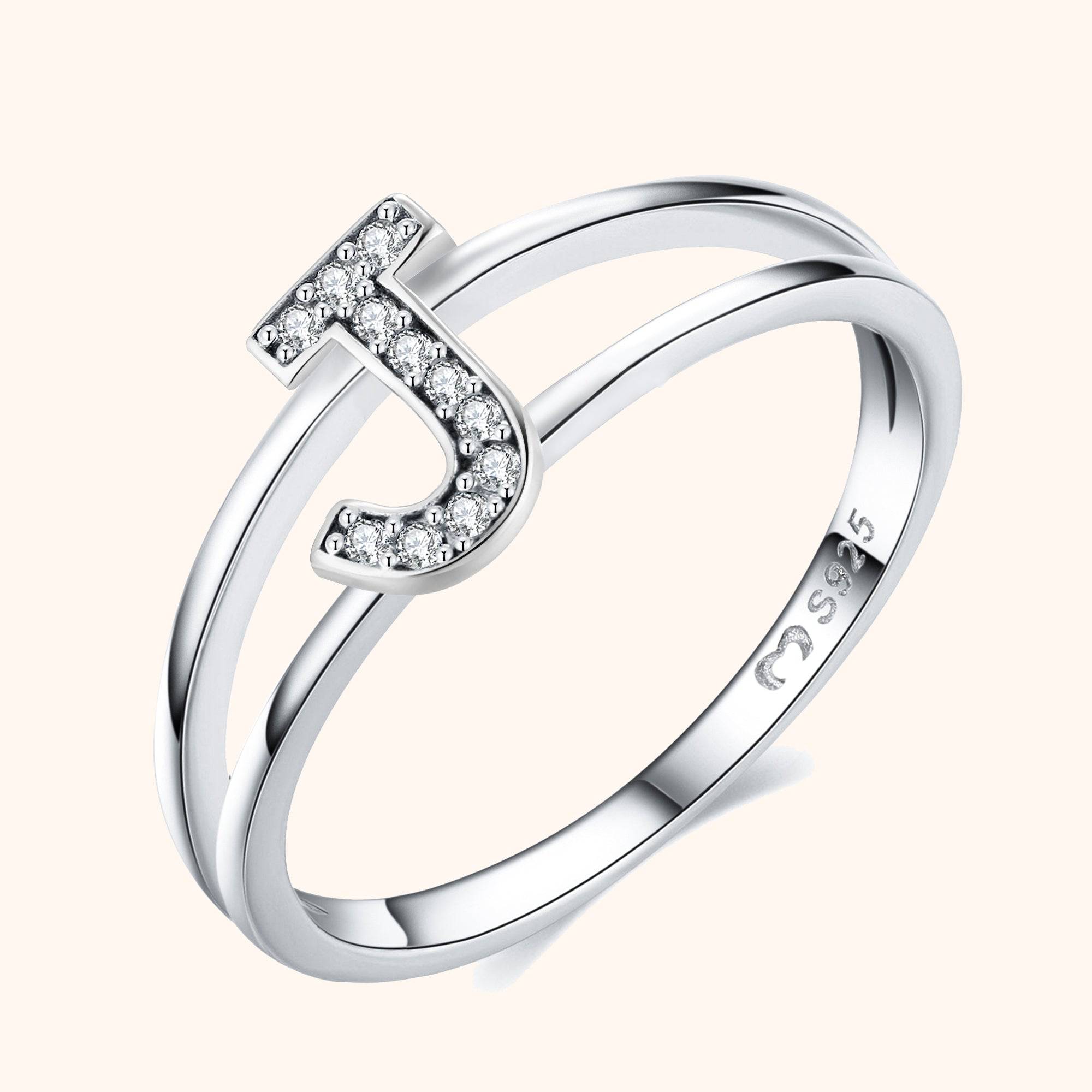 Silver Initials Ring