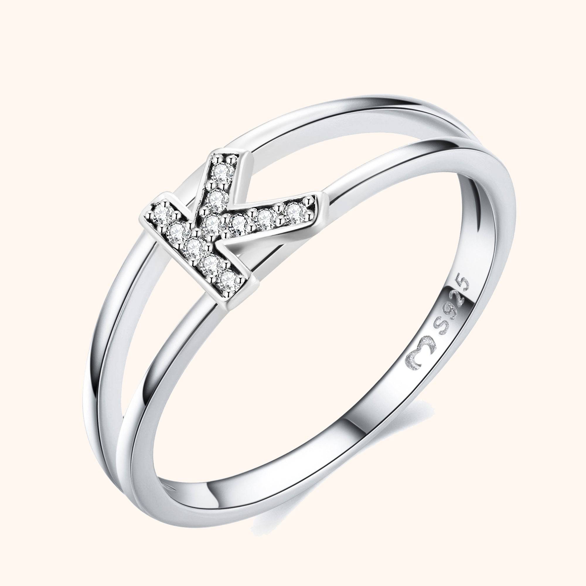 Silver Initials Ring