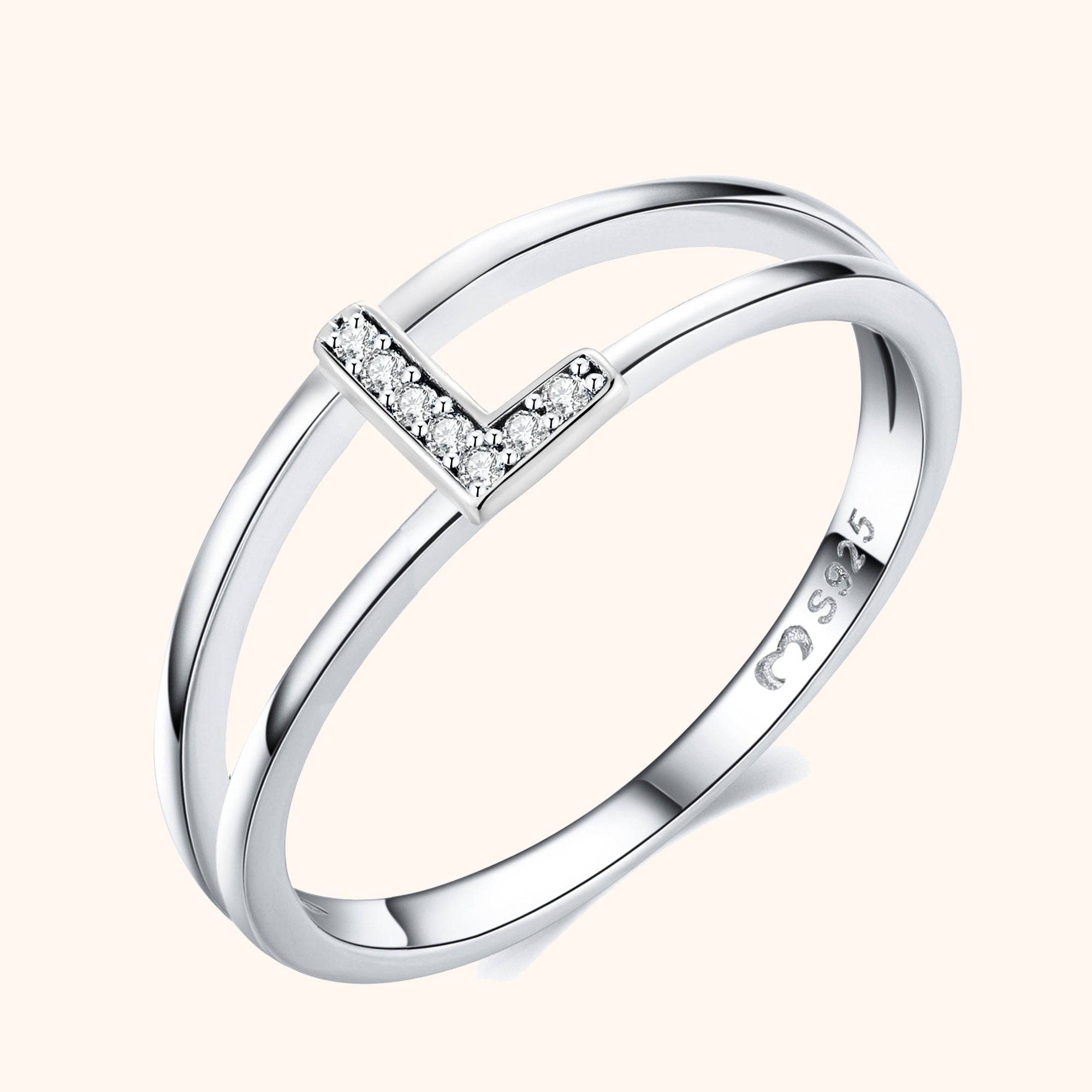 Silver Initials Ring