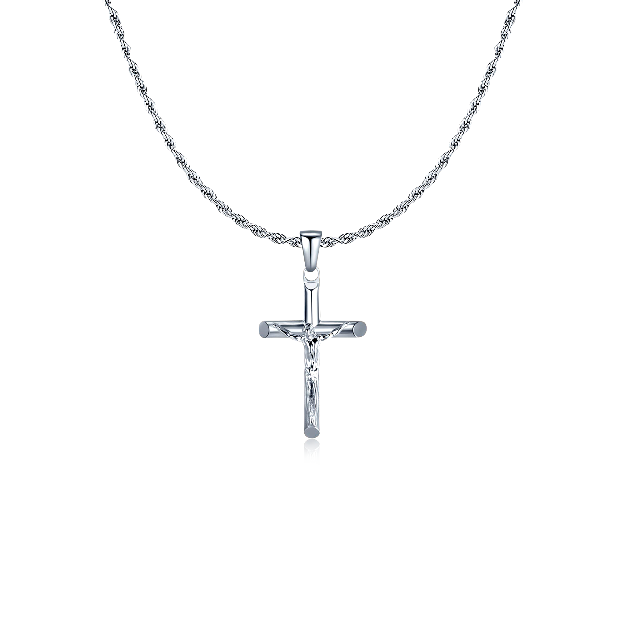Jesus Christ Cross BRAVE Men's Necklace