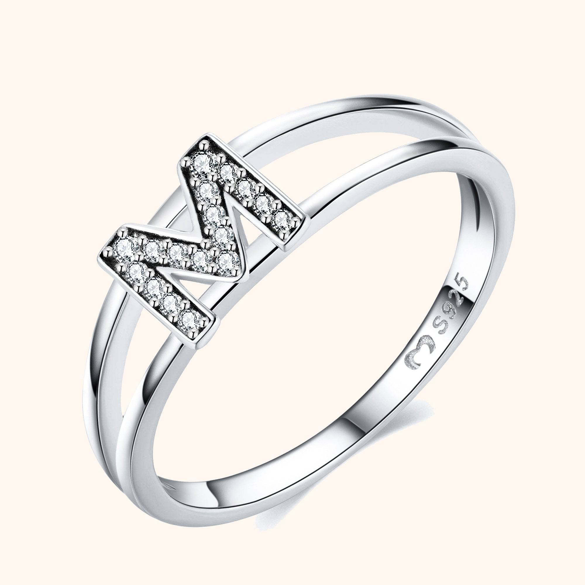 Silver Initials Ring