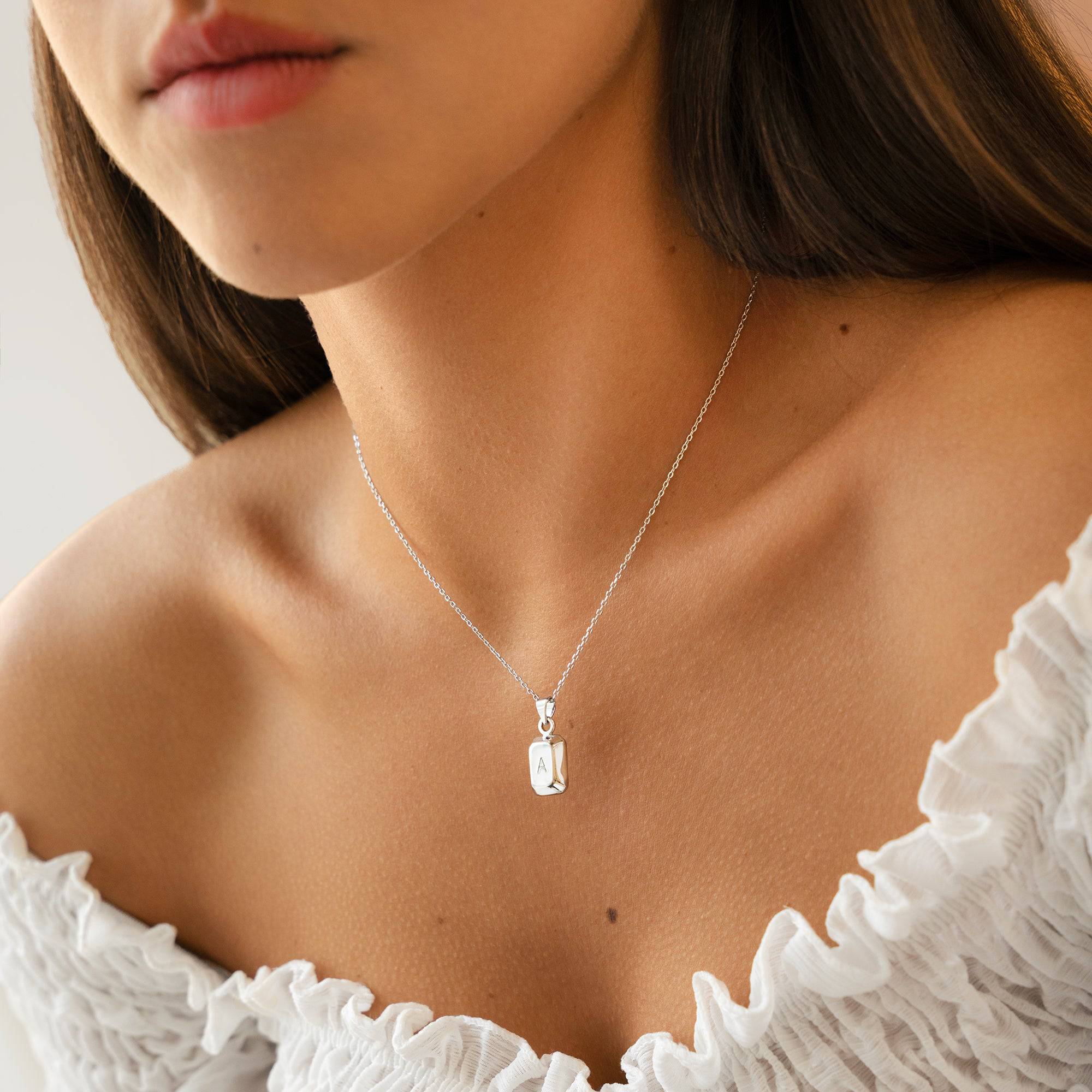 "Ingot Initials" Necklace - SophiaJewels