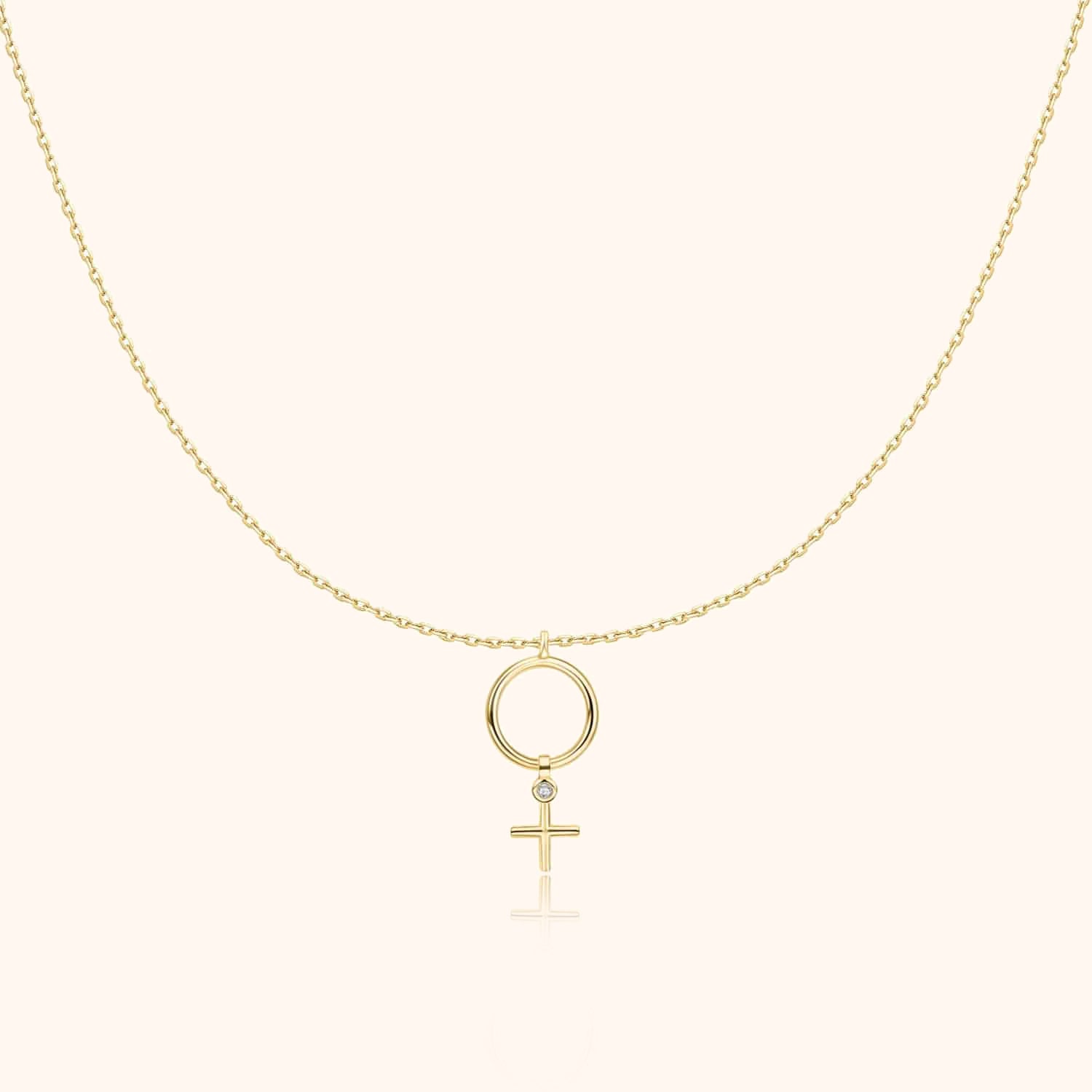 Circle and Cross Necklace