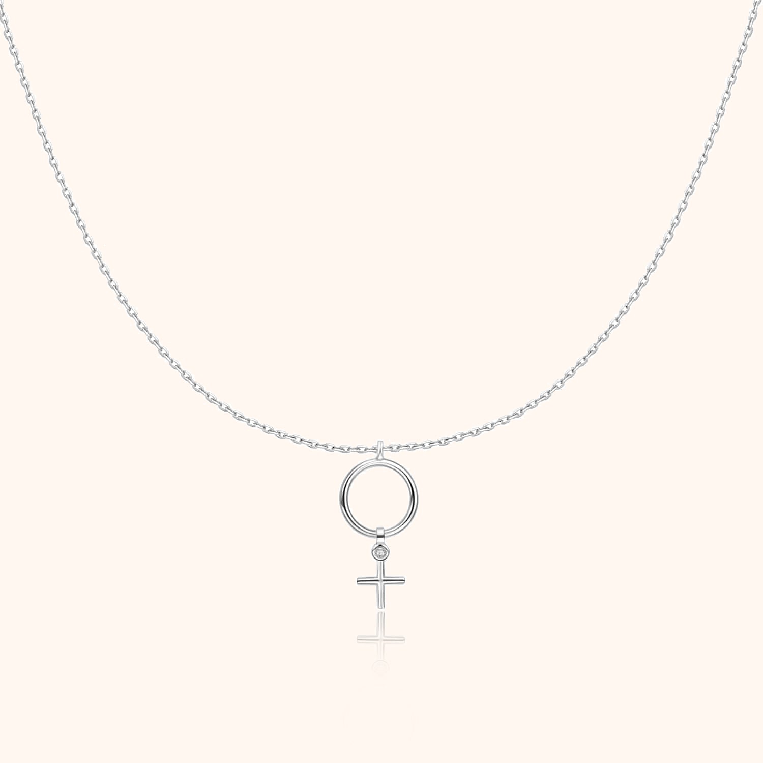 Circle and Cross Necklace