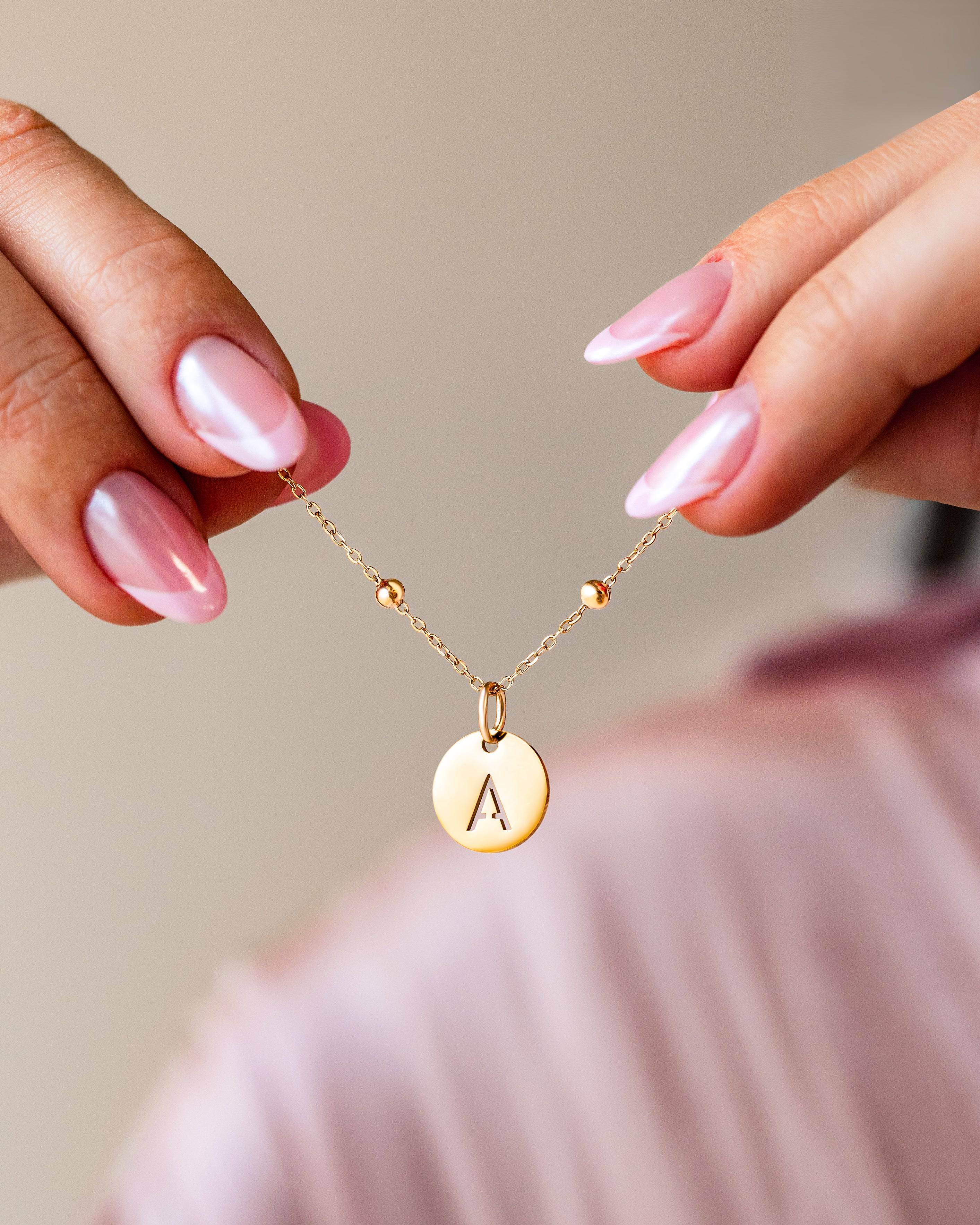 Initial Circle Necklace - SophiaJewels
