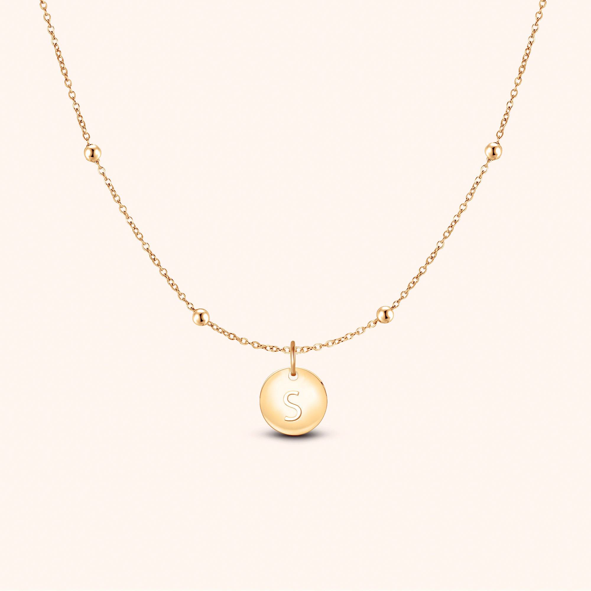 Initial Circle Necklace - SophiaJewels