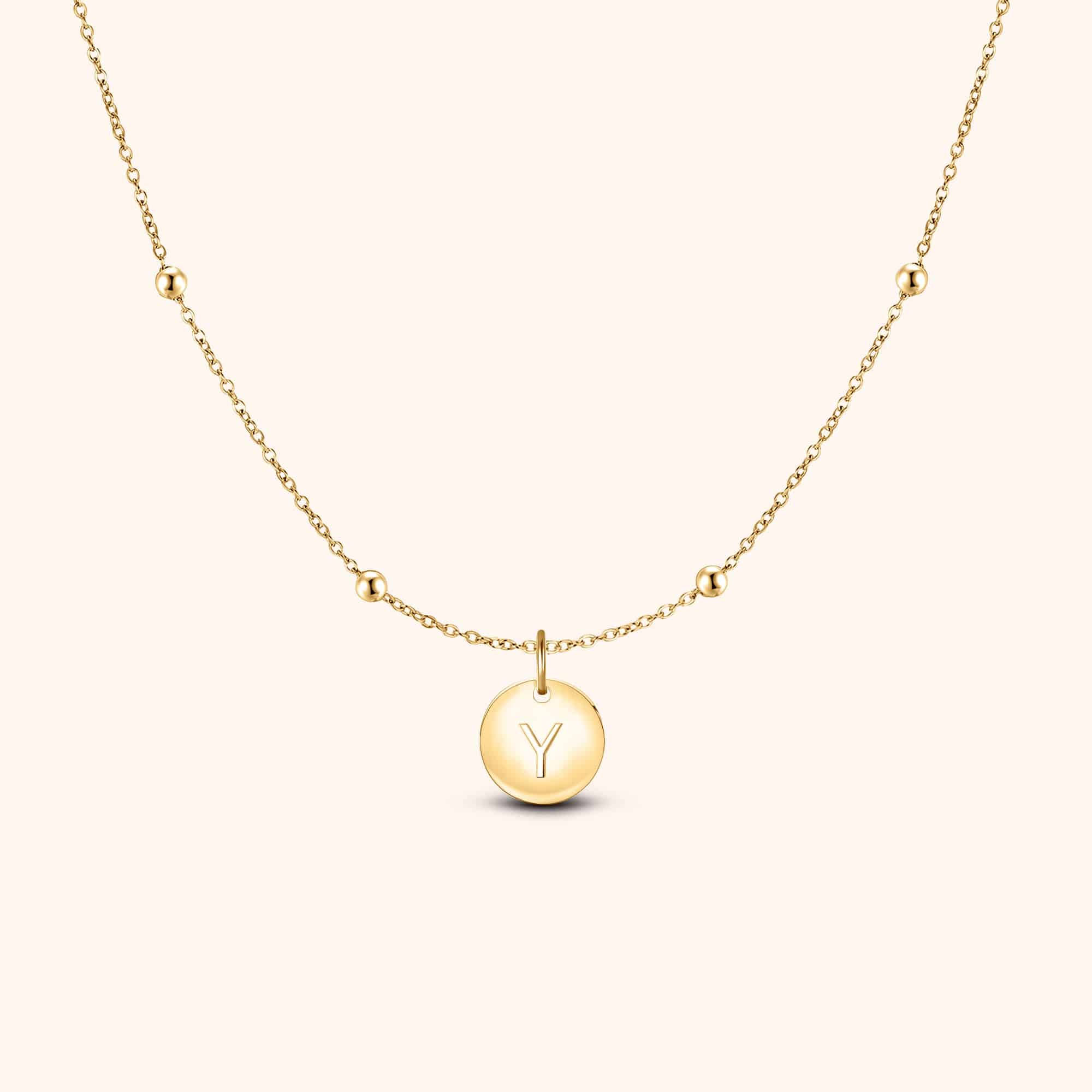 Initial Circle Necklace - SophiaJewels
