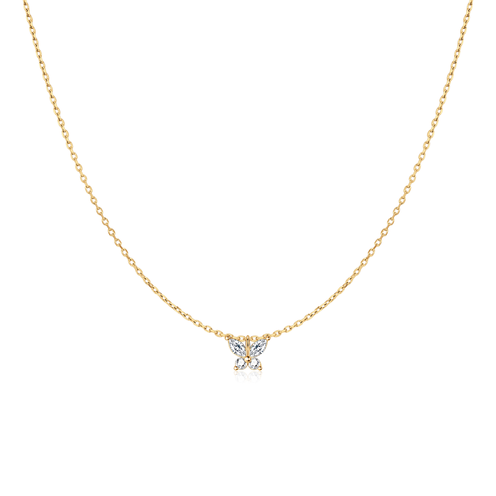 White Butterfly Necklace - SophiaJewels