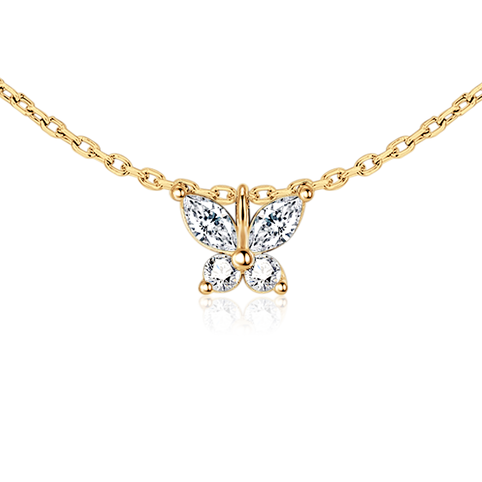 White Butterfly Necklace - SophiaJewels