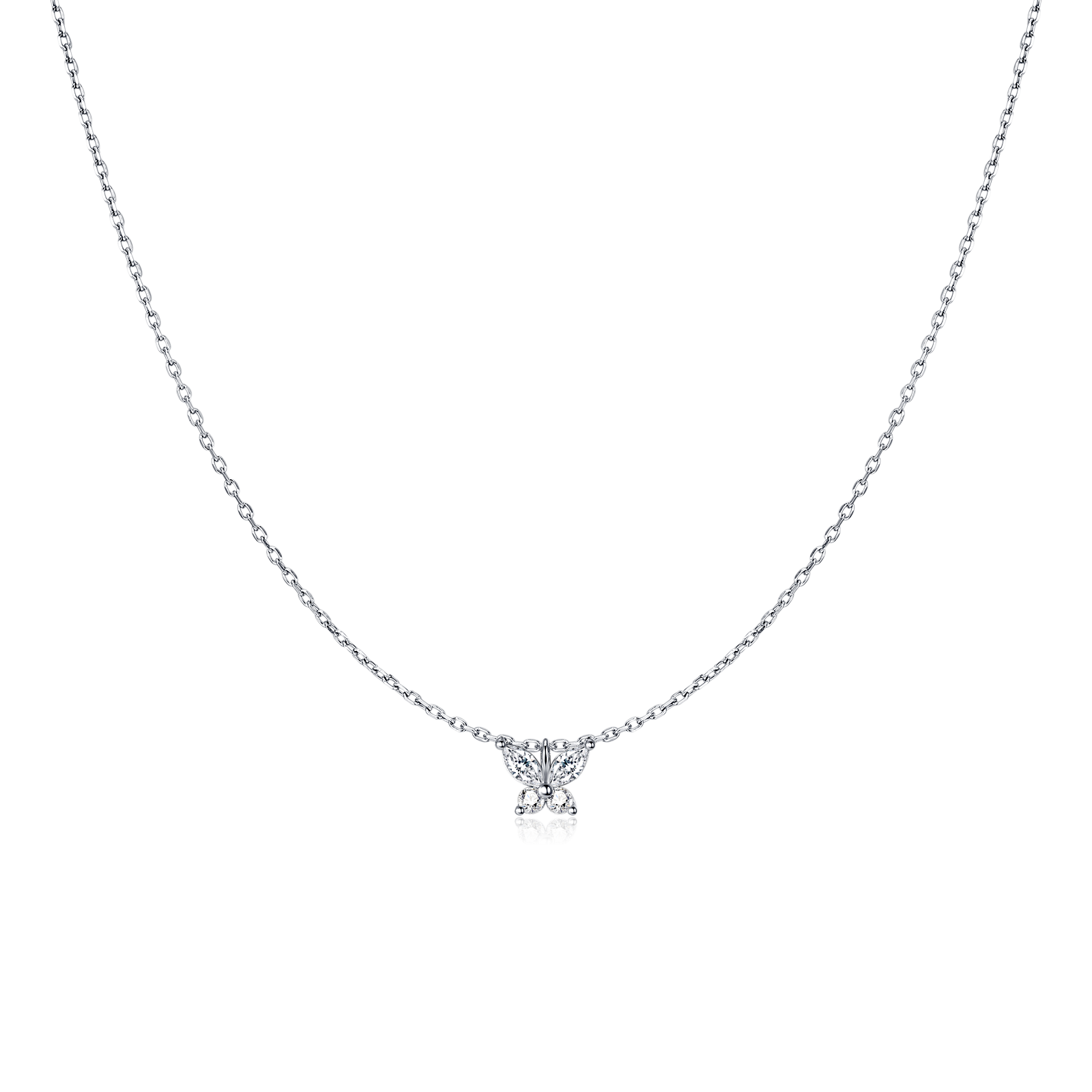 White Butterfly Necklace - SophiaJewels