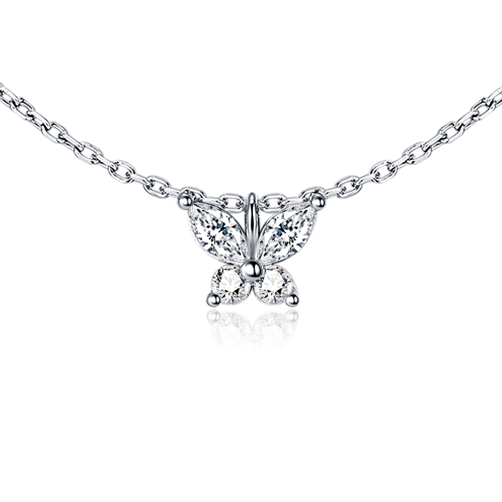 White Butterfly Necklace - SophiaJewels
