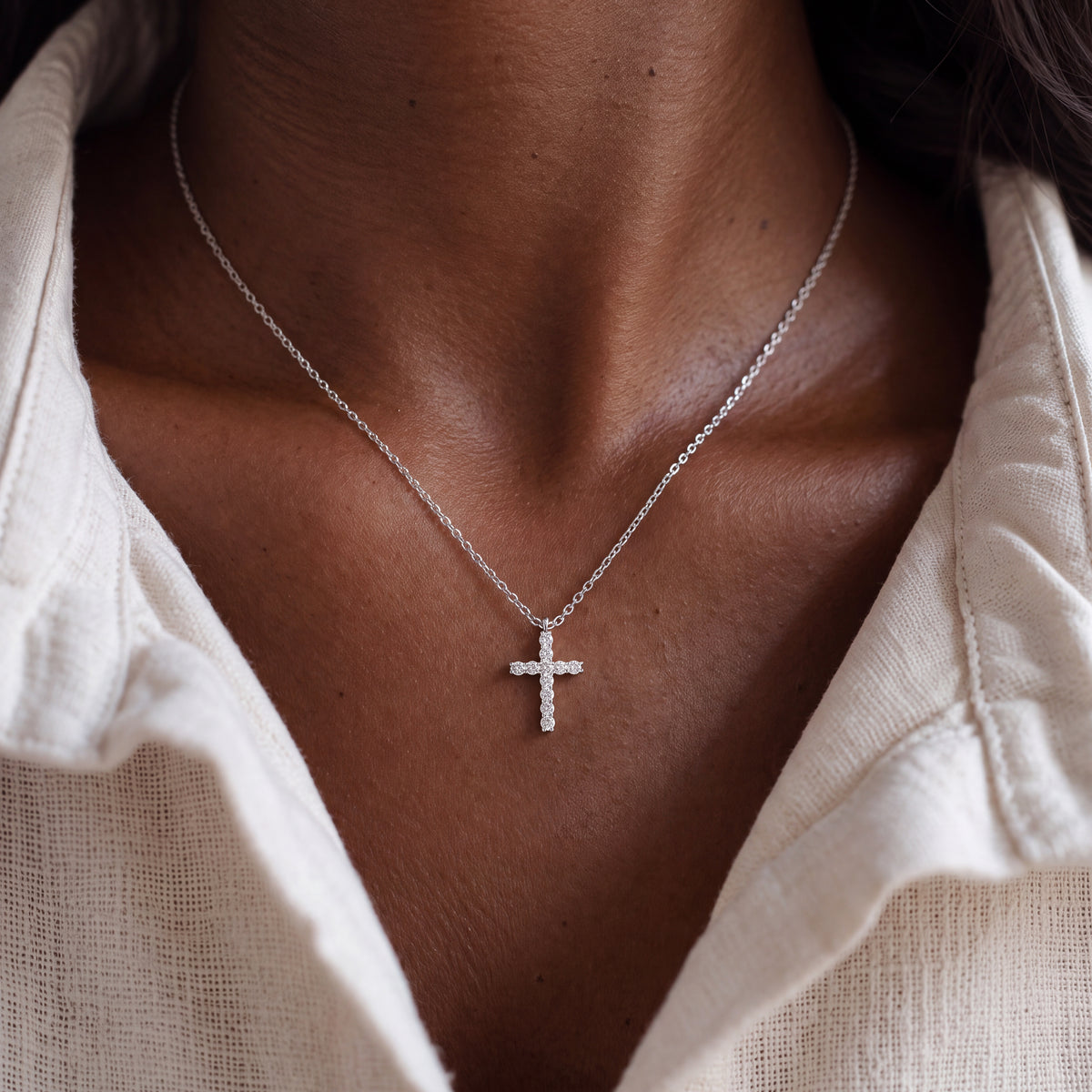 Zircon Cross Necklace