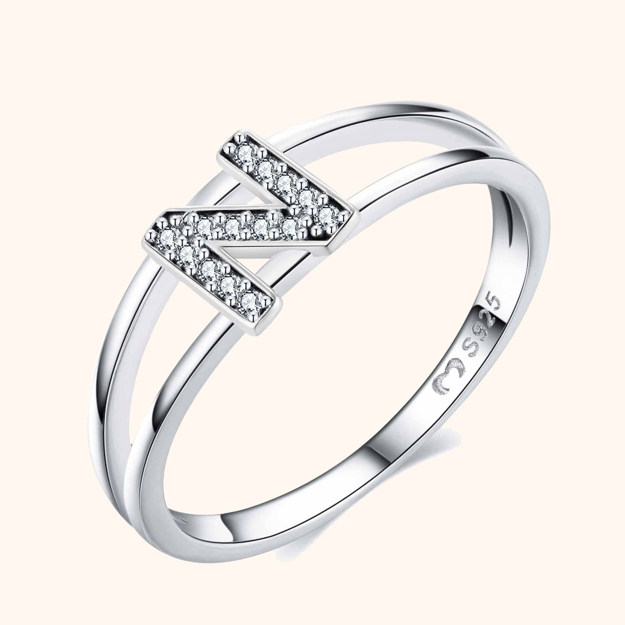 Silver Initials Ring