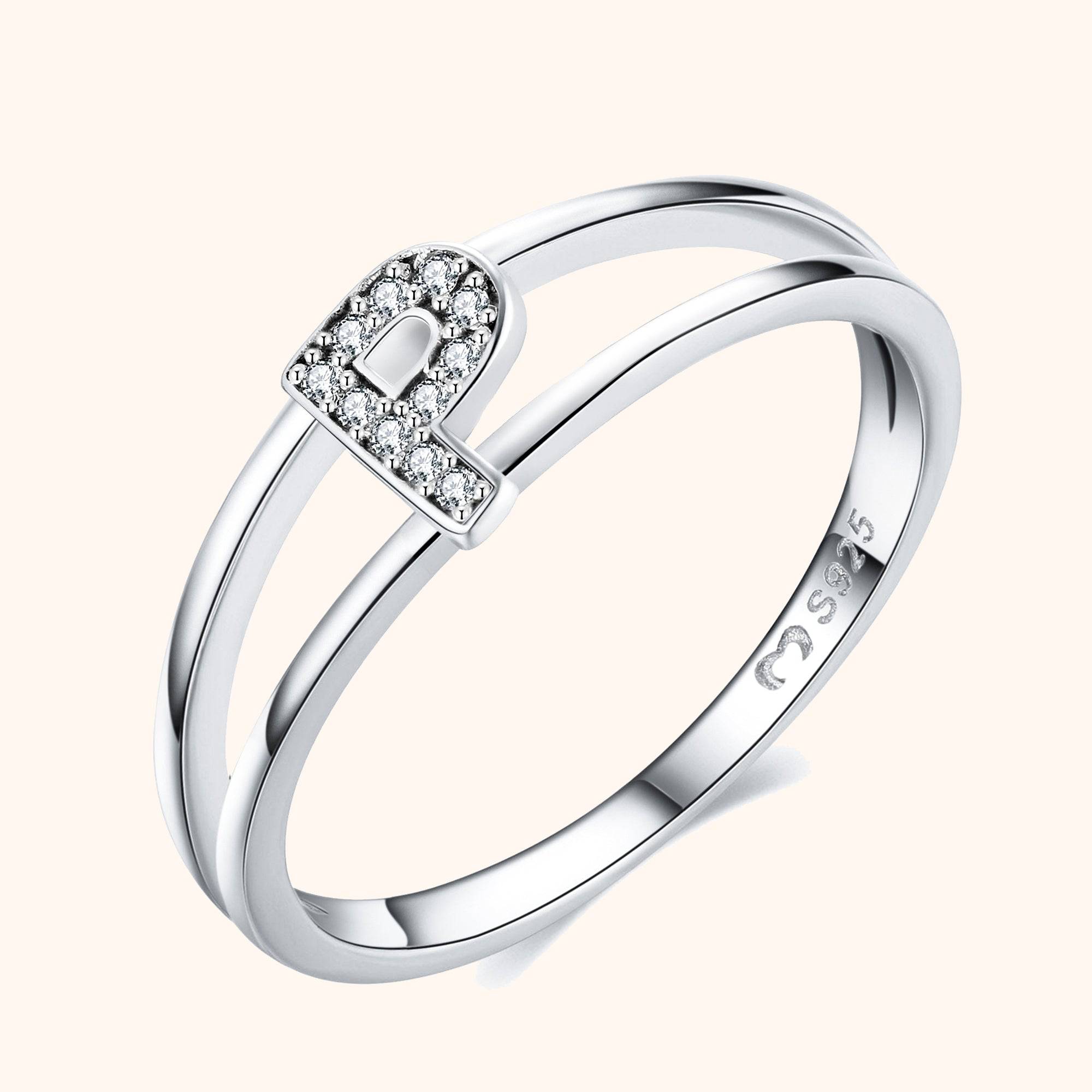 Silver Initials Ring
