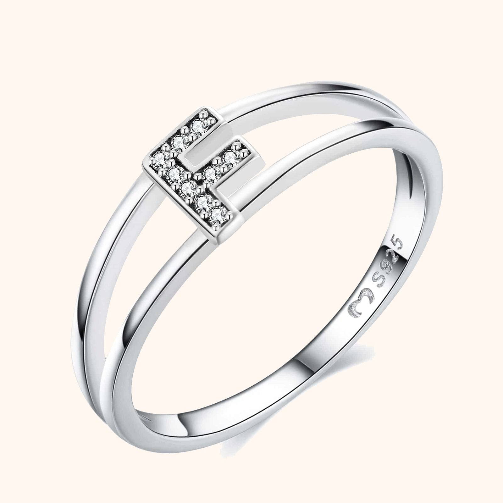 Silver Initials Ring